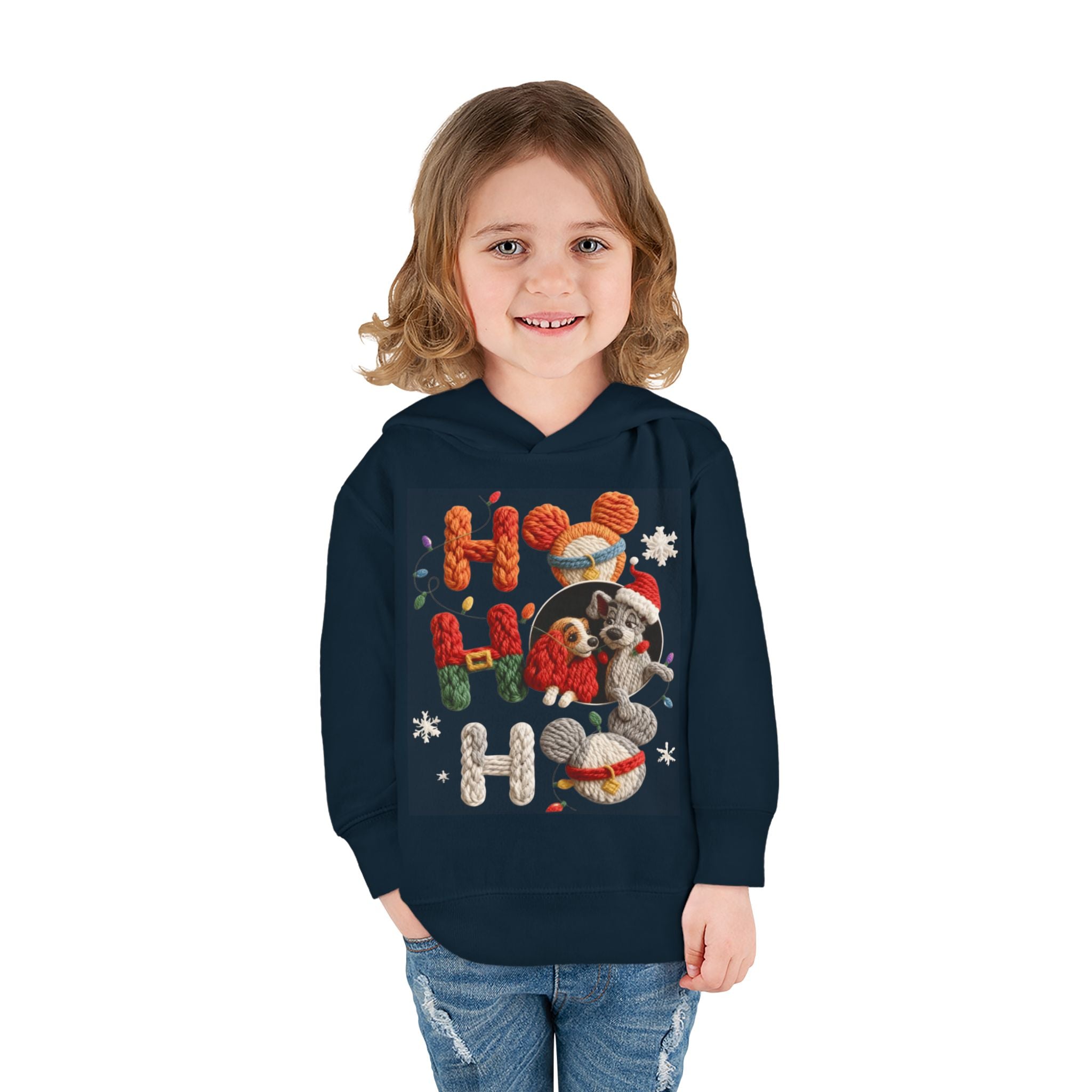 Toddler Hoodie "Ho Ho Ho" Festive Raccoon Christmas Pullover