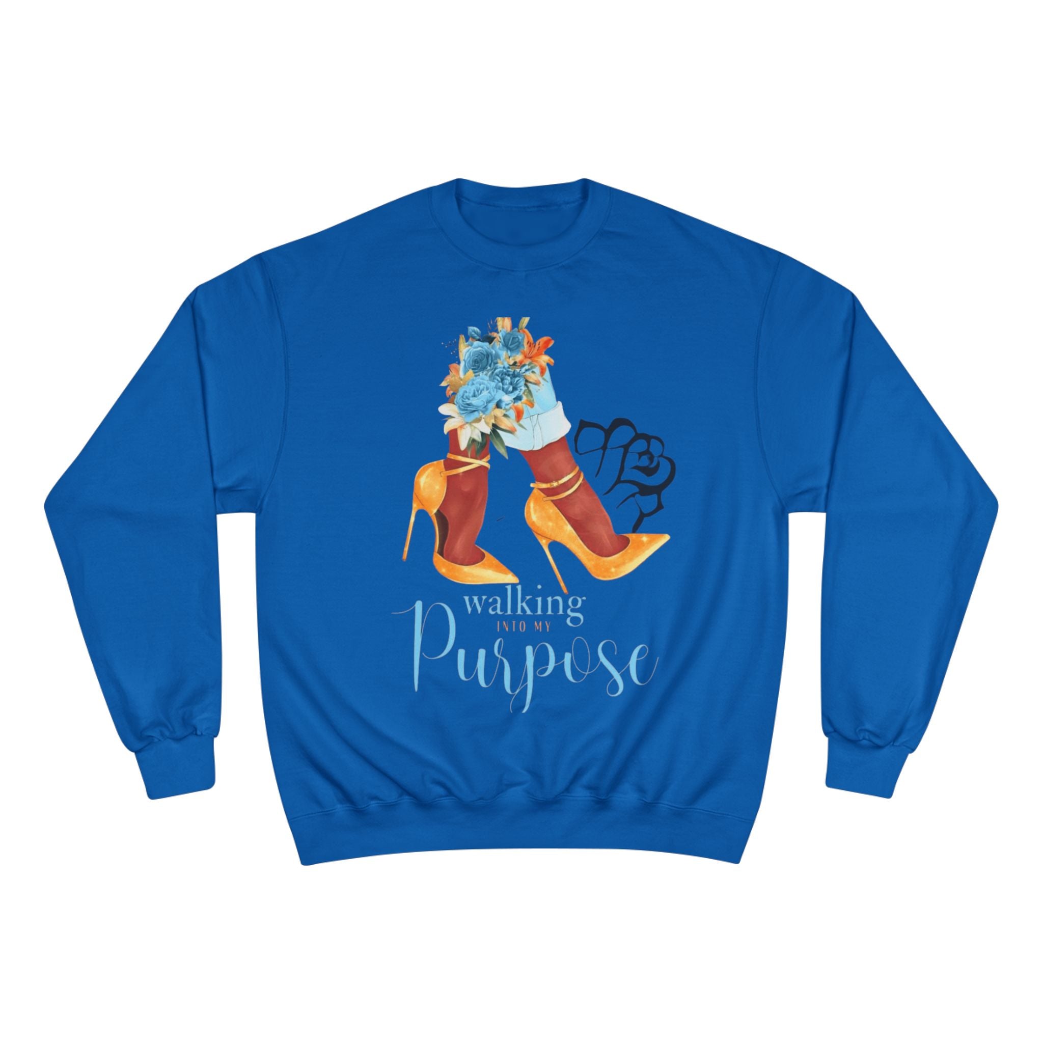 Walking with Purpose Sweatshirt  Floral Heels Inspirational Crewneck