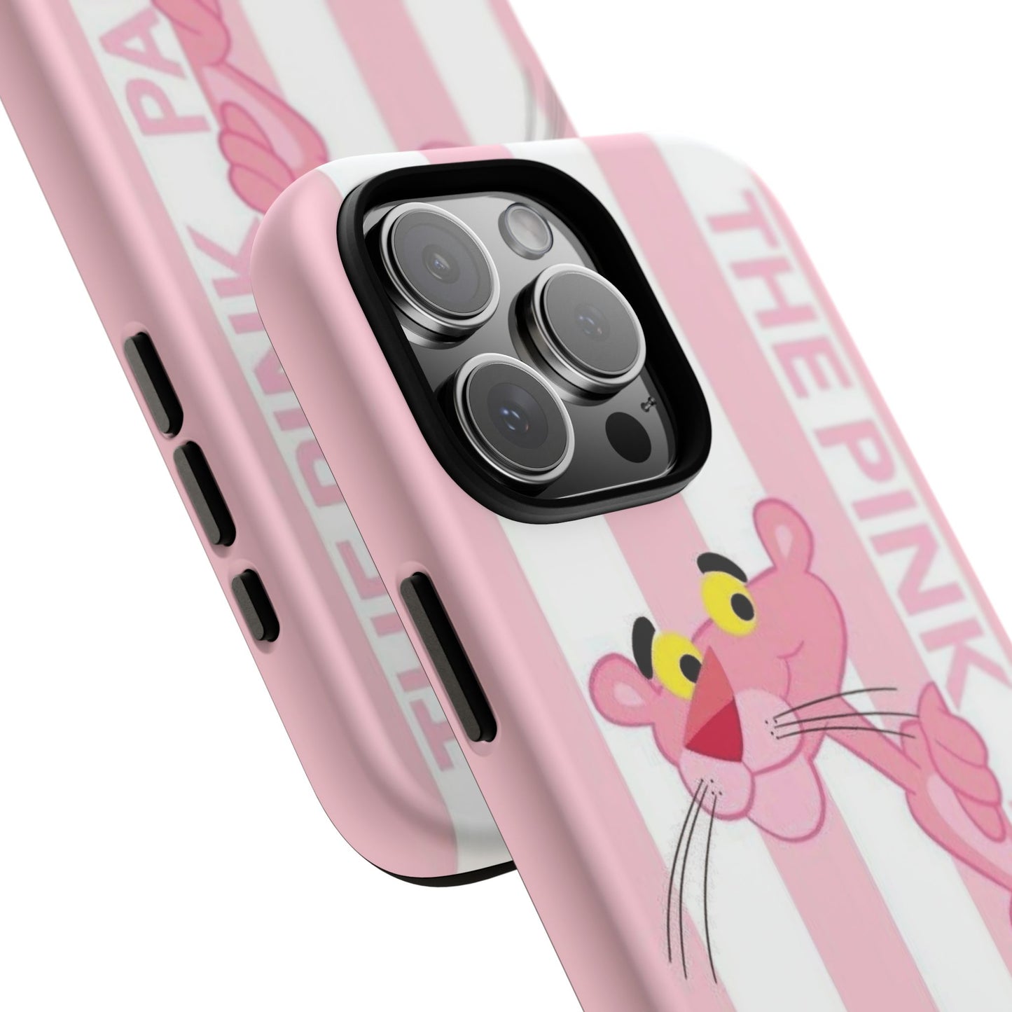 Pink Panther Tough Case Retro Striped Phone Case with "The Pink Panther" Design