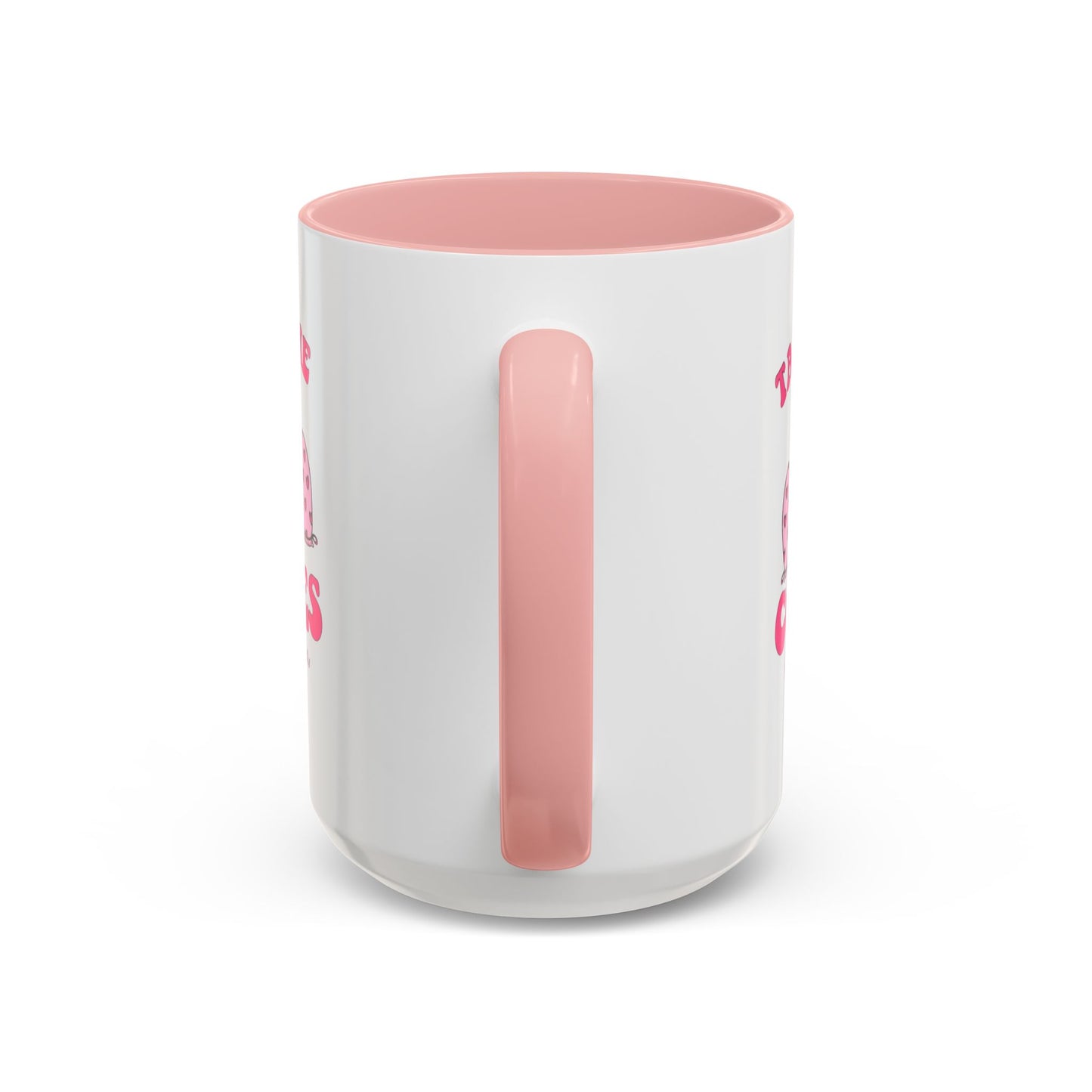 Accent Coffee Mug — "Taking the Cookies" Cute Pink Baking Design Coffee Cup for Fun Celebrations