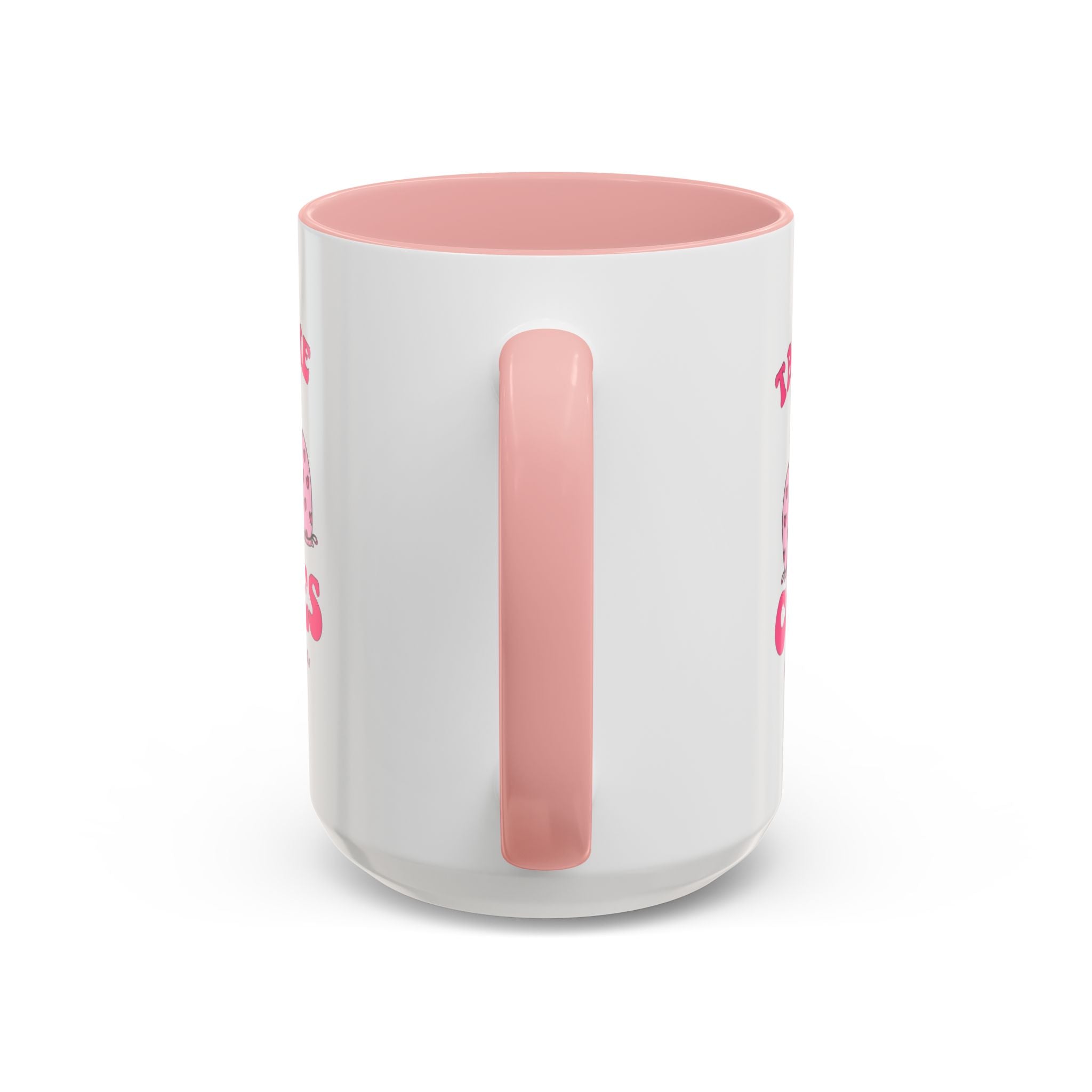 Accent Coffee Mug — "Taking the Cookies" Cute Pink Baking Design Coffee Cup for Fun Celebrations