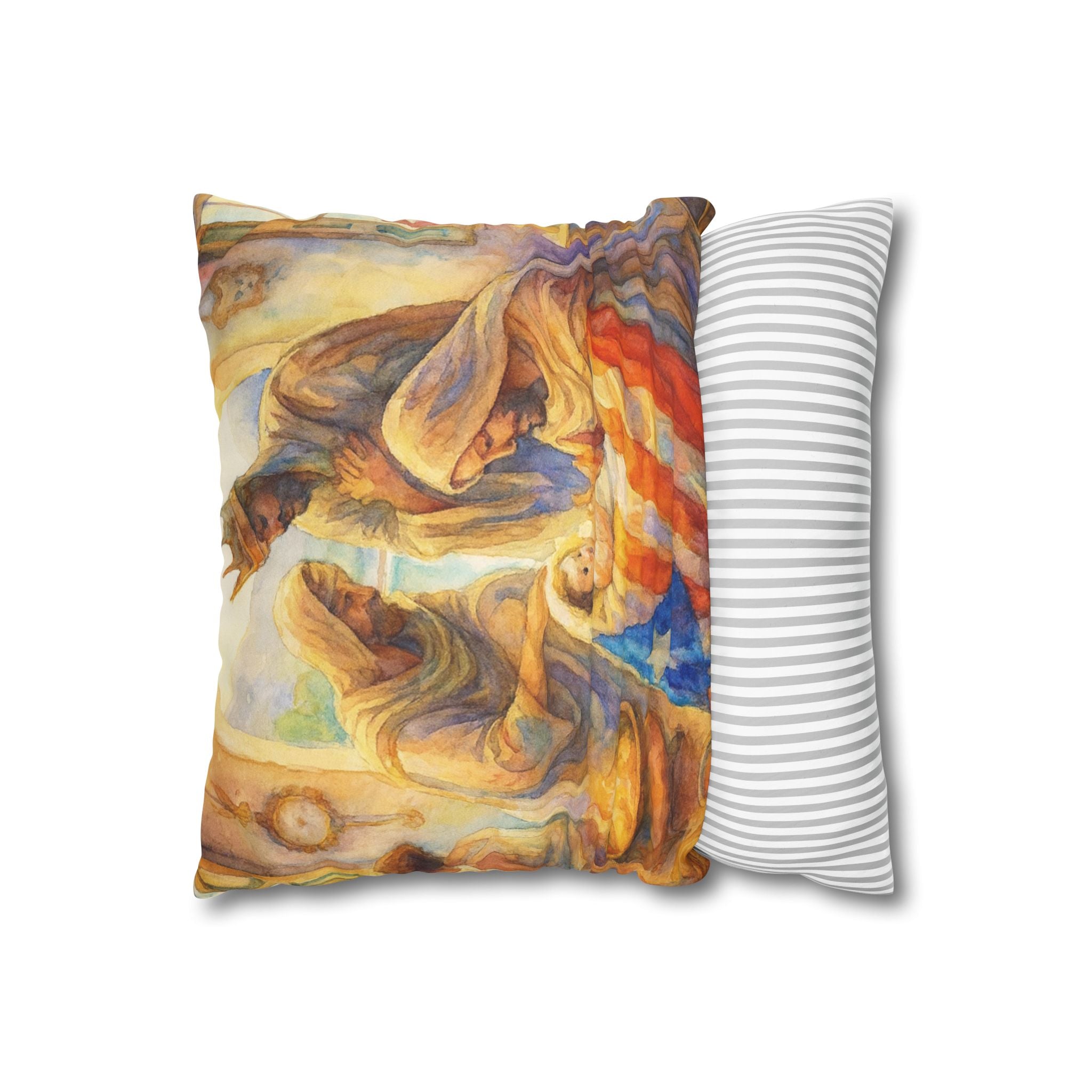 The Tree Kings with  Baby Jesus Decorative Pillow los Tres Reyes Magos Puerto Rico Culture Pillow