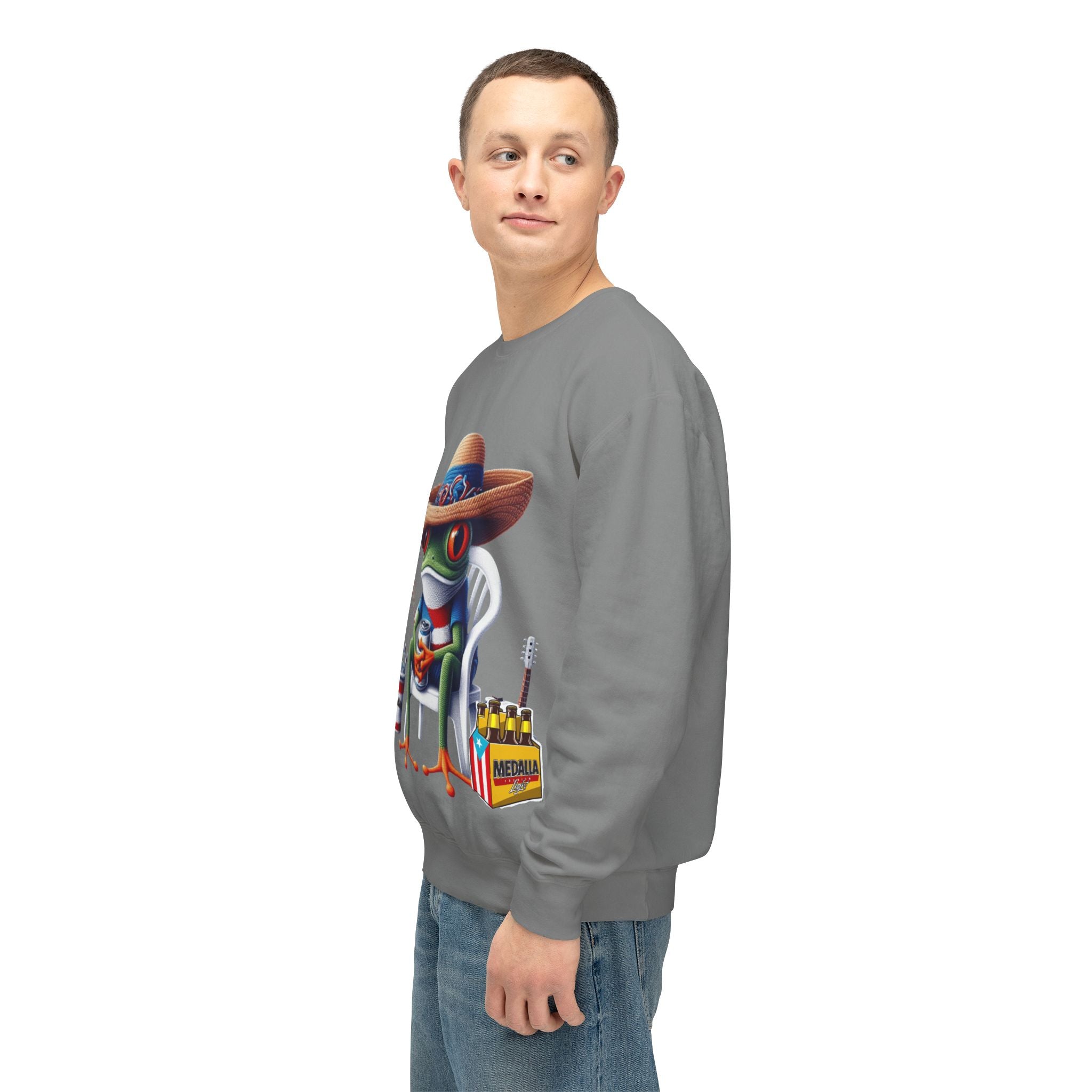 Coqui in Sombrero Crewneck Sweatshirt Puerto Rico’s Navidades