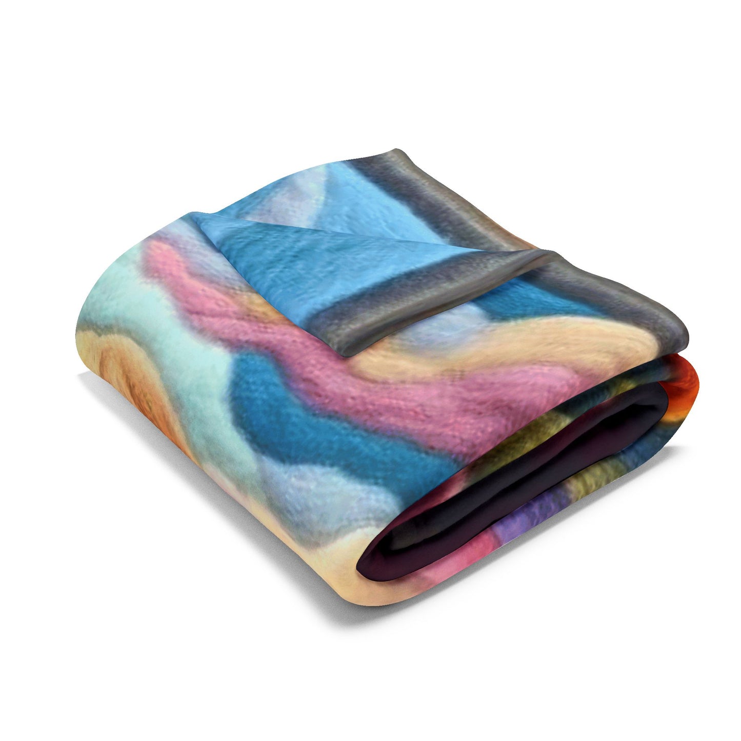 Scenic Girl Fleece Blanket — Cozy Sunset Landscape Throw