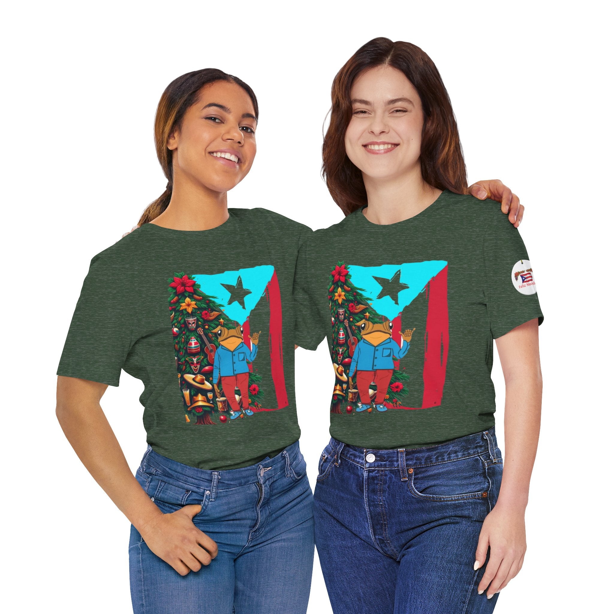 Puerto Rico Holiday T-Shirt  Coquí by Christmas Tree Graphic Puerto Rico’s Navidades