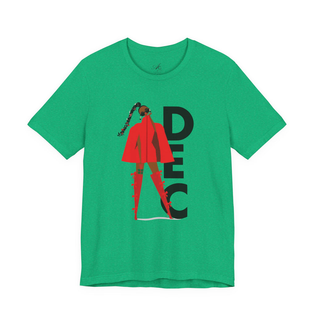 December Fashion Tee  Red Coat Model Graphic Shirt