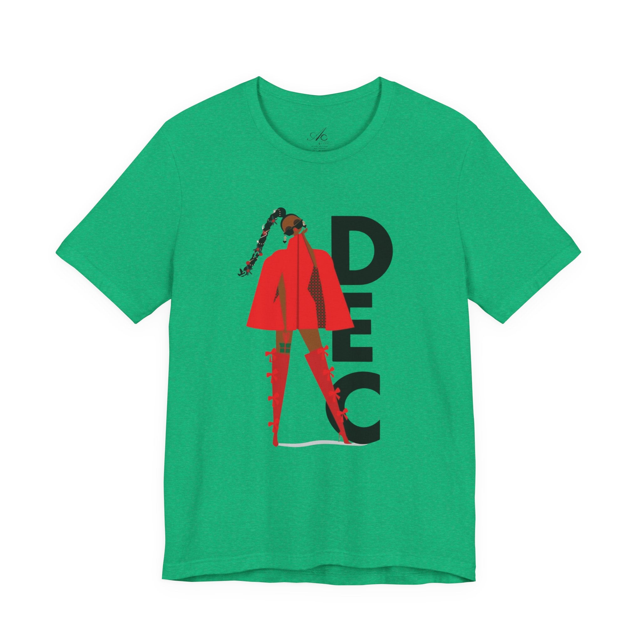 December Fashion Tee  Red Coat Model Graphic Shirt