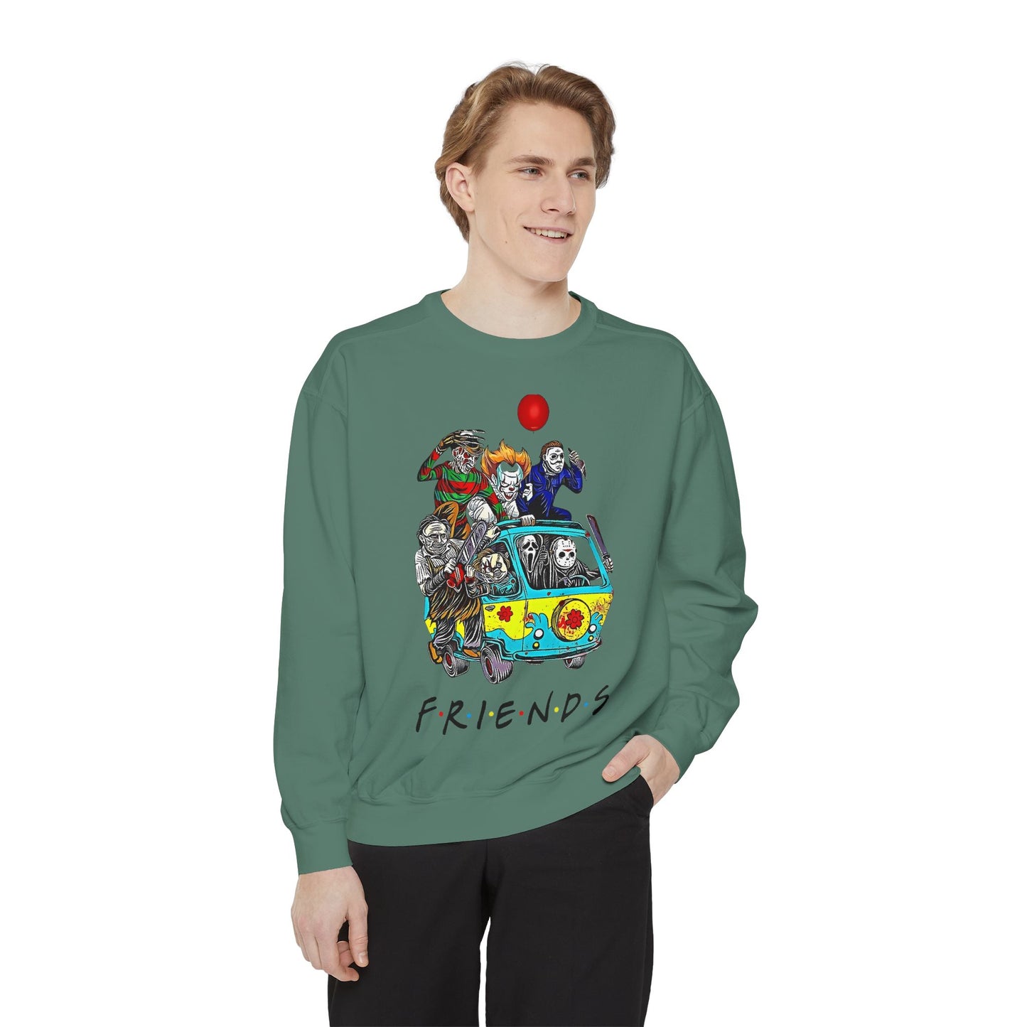 Friends-Inspired Unisex Garment-Dyed Sweatshirt, Cozy Casual Wear, Unique Graphic Sweatshirt, Perfect Gift, Everyday Style