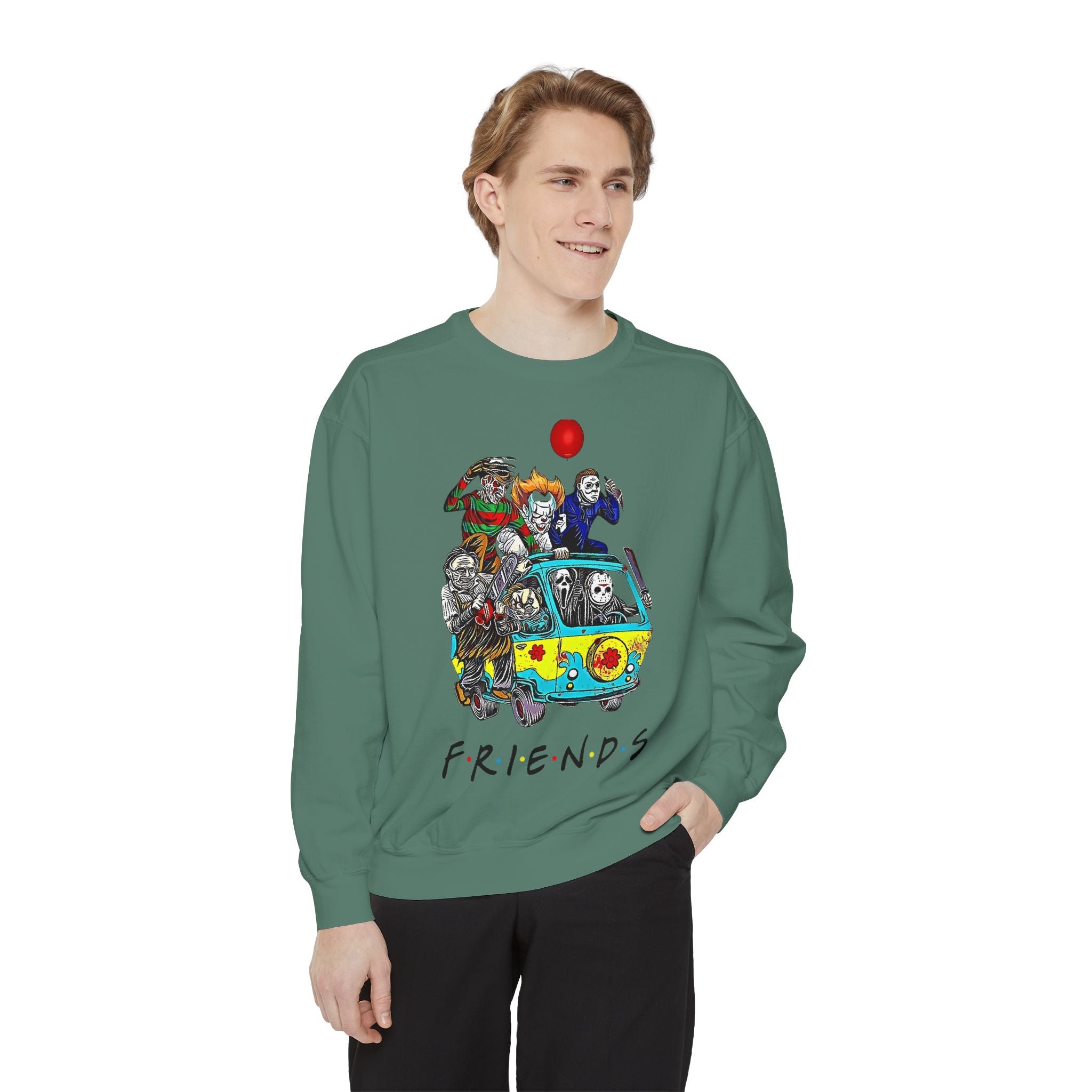 Friends-Inspired Unisex Garment-Dyed Sweatshirt, Cozy Casual Wear, Unique Graphic Sweatshirt, Perfect Gift, Everyday Style