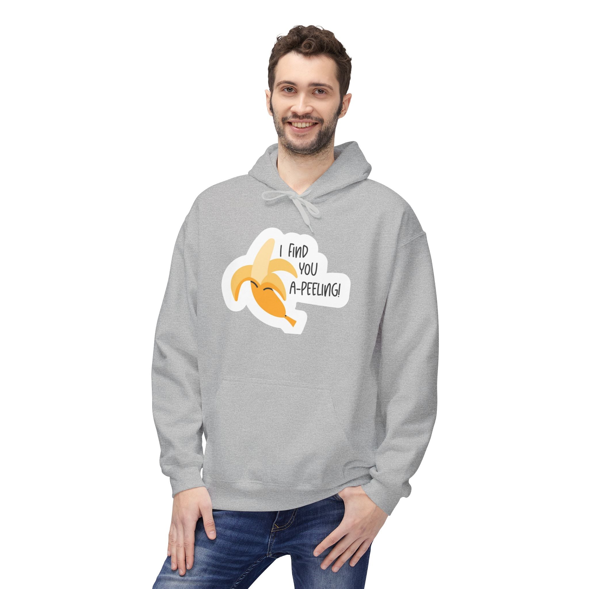 Peeling Banana Hoodie  "I Found You (Peeling)" Cute Fruit Pun Pullover