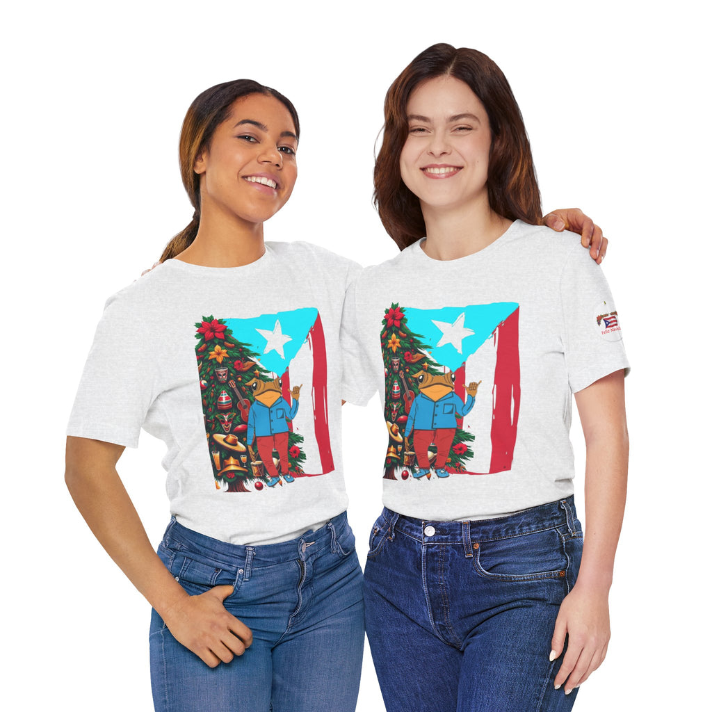 Puerto Rico Holiday T-Shirt  Coquí by Christmas Tree Graphic Puerto Rico’s Navidades