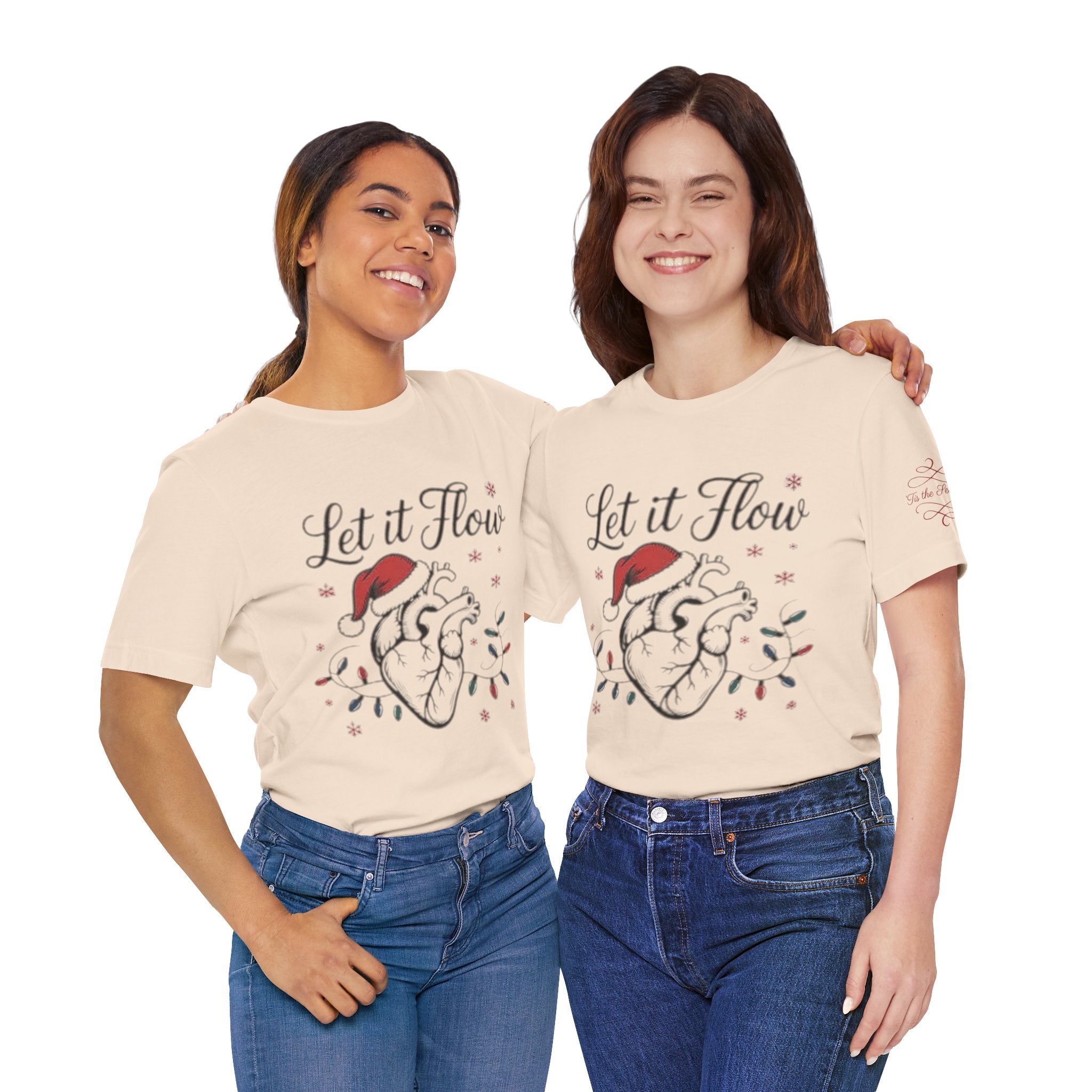 Let It Flow Heart Tee  Christmas Anatomical Heart Shirt