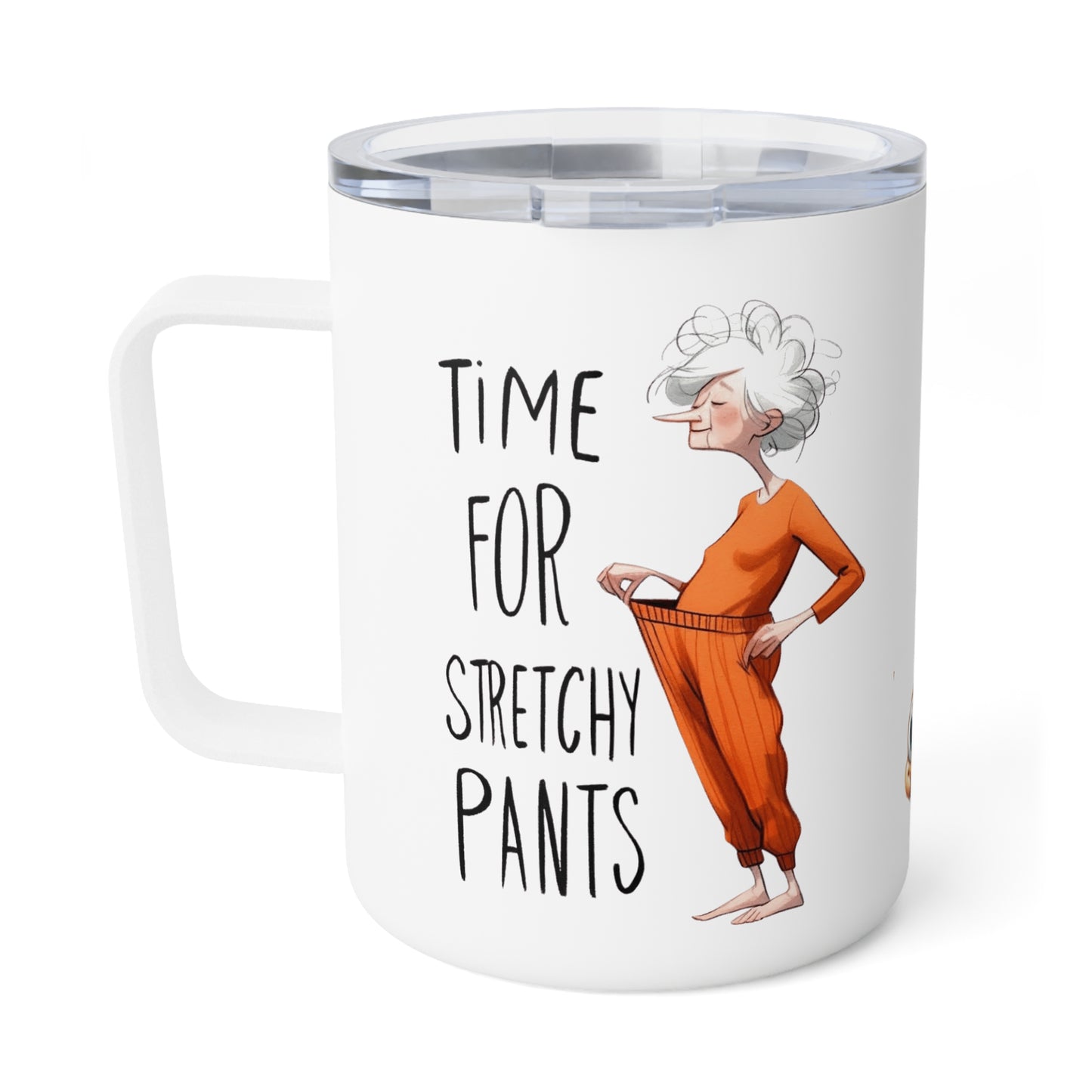 Funny Insulated Coffee Mug - 'Time for Stretchy Pants' Cozy Autumn Mug | Fall Aesthetic Drinkware | Warm & Cozy Coffee Cup