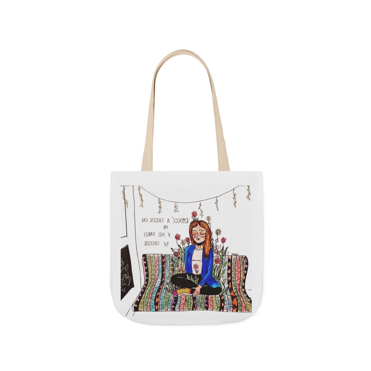 Lleva inspiración contigo a donde vayas Bohemian Style Canvas Tote Bag, Inspirational Art, Ideal for Gifts, Eco-Friendly Shopping, Beach Days, Travel Adventures
