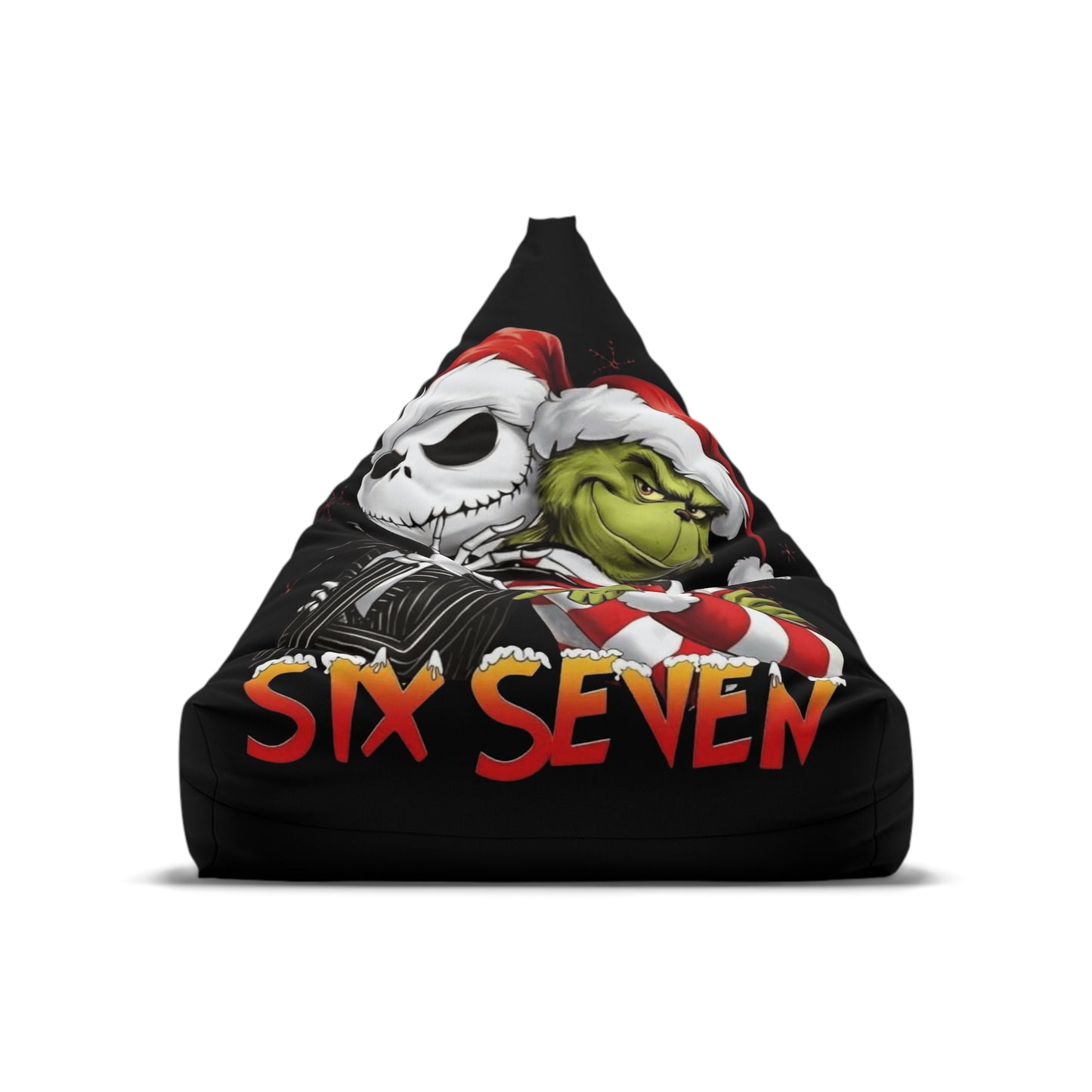 Grinch x Jack Skellington Holiday Bean Bag Cover — "Six Seven" Christmas Lounge Chair