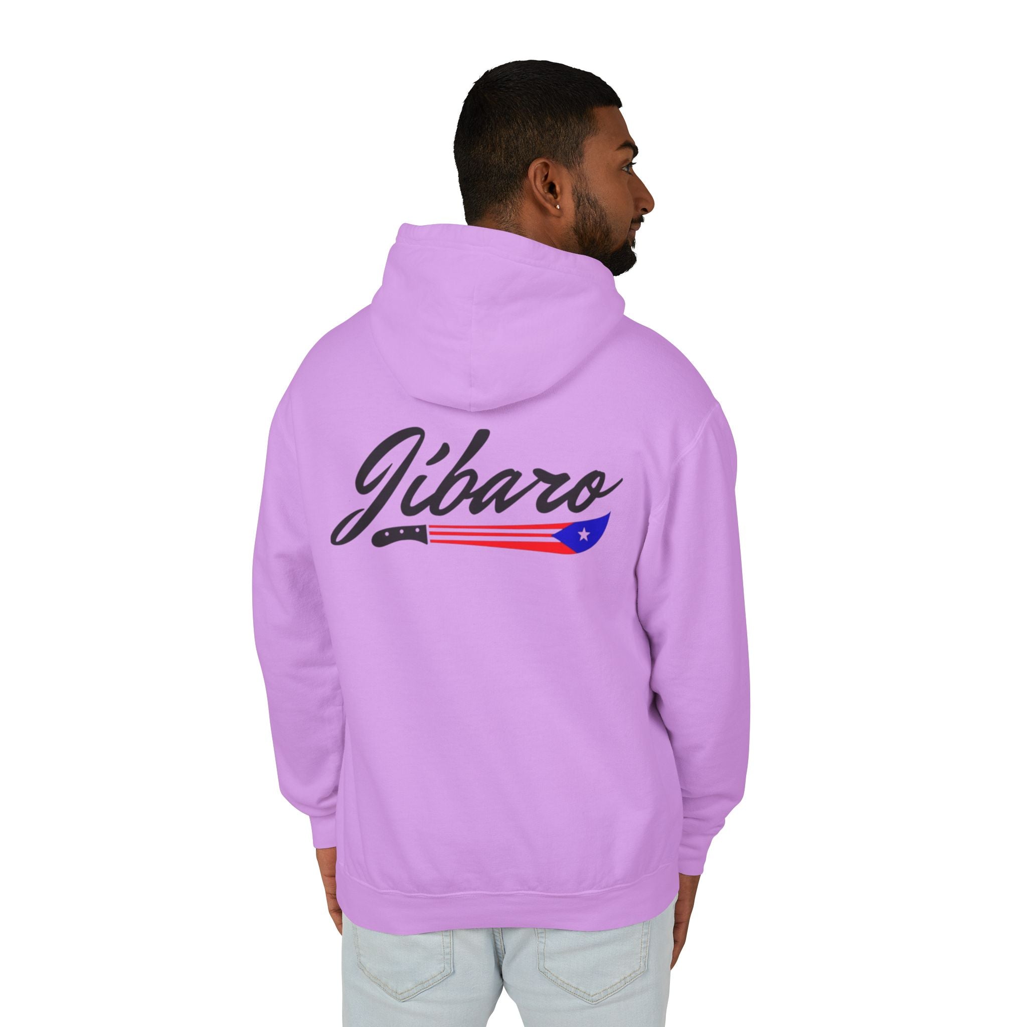 Puerto Rico Heart Flag Hoodie  "Jíbaro" Back Graphic