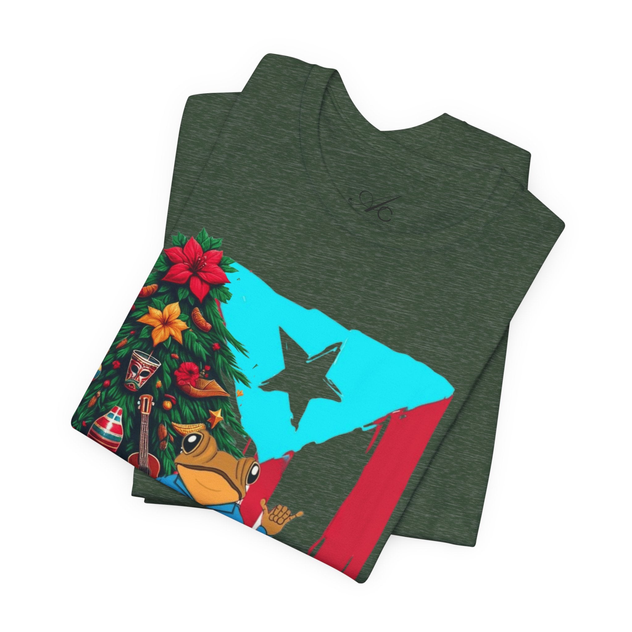 Puerto Rico Holiday T-Shirt  Coquí by Christmas Tree Graphic Puerto Rico’s Navidades
