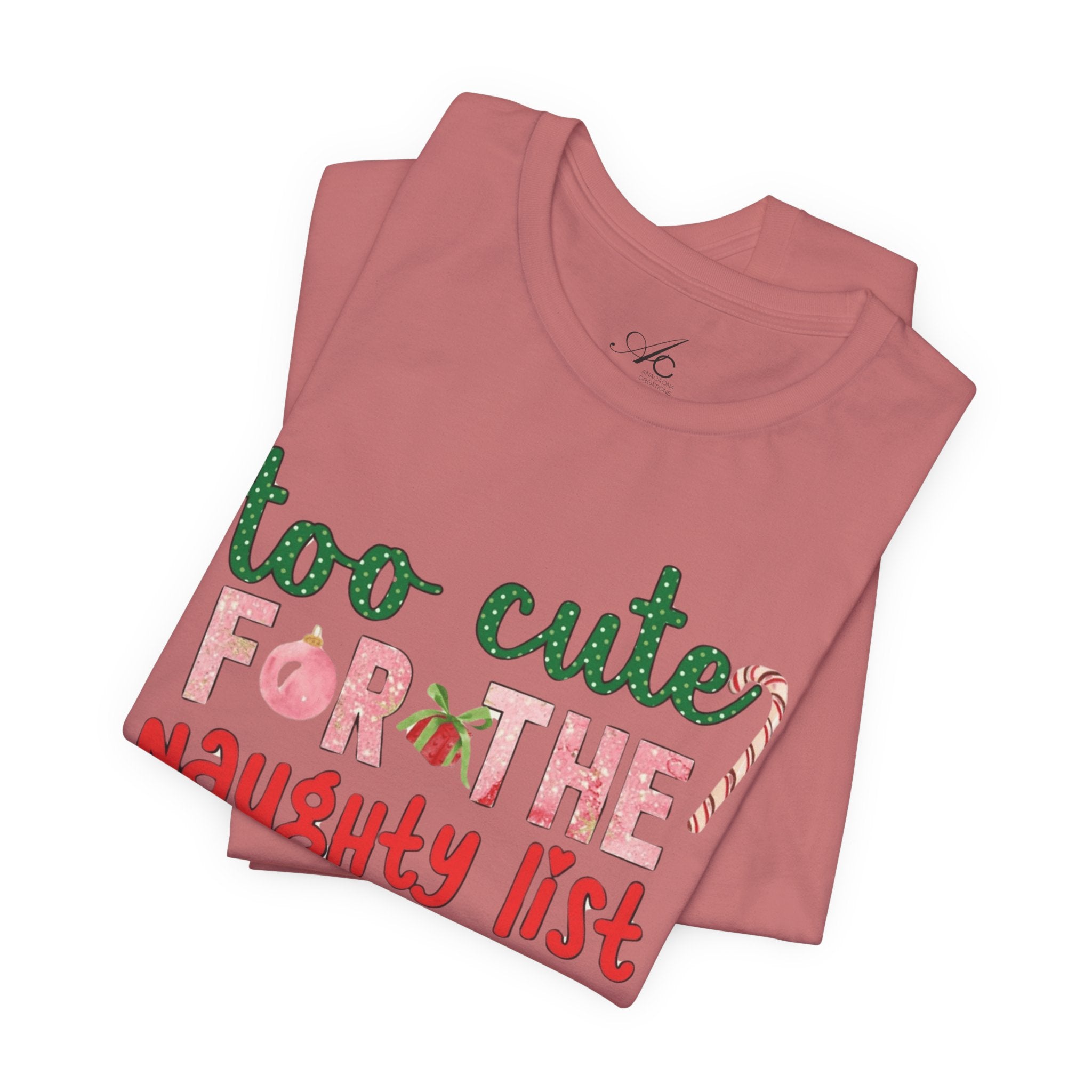 Christmas T-Shirts and Sweatshirts Collection Cute Grinch Holiday Tee 'Too Cute for the Naughty List' Unisex Jersey T-Shirt