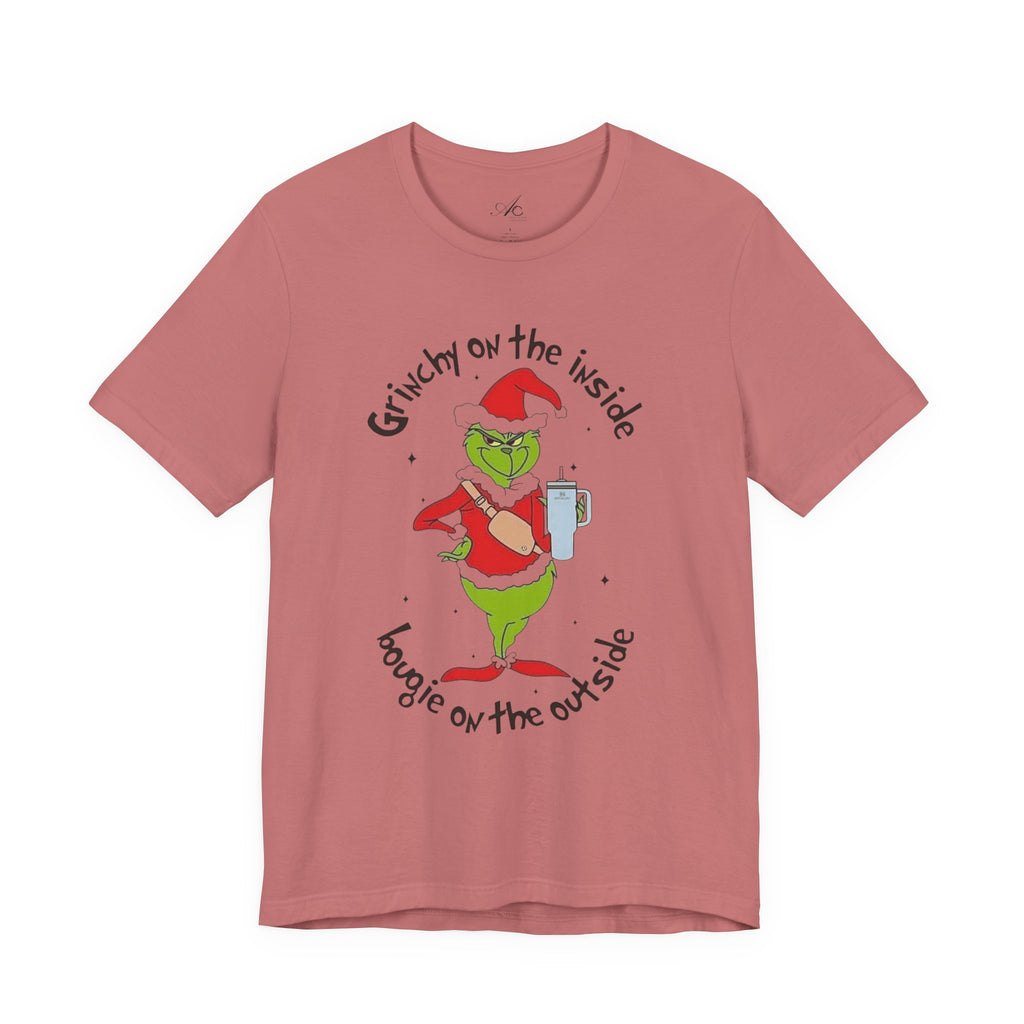 Grinch-Inspired Holiday Tee: 'Grinchy on the Inside, Boogie on the Outside'