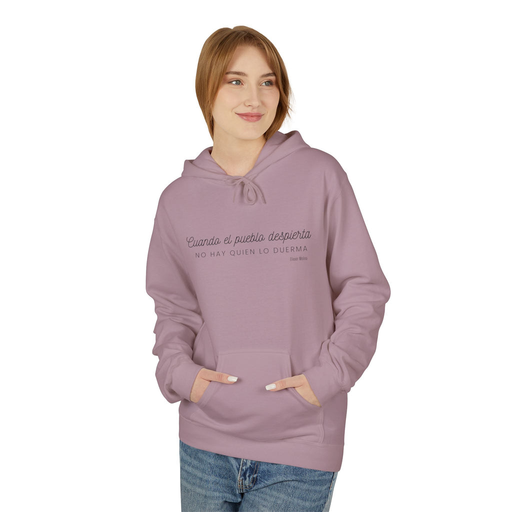 White Hoodie - "Caminas a pa'la desporta" Minimal Script Pullover