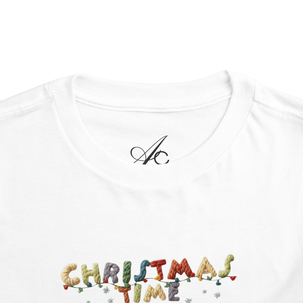 Christmas Time Toddler Tee  Cute Holiday Toy & Santa Print