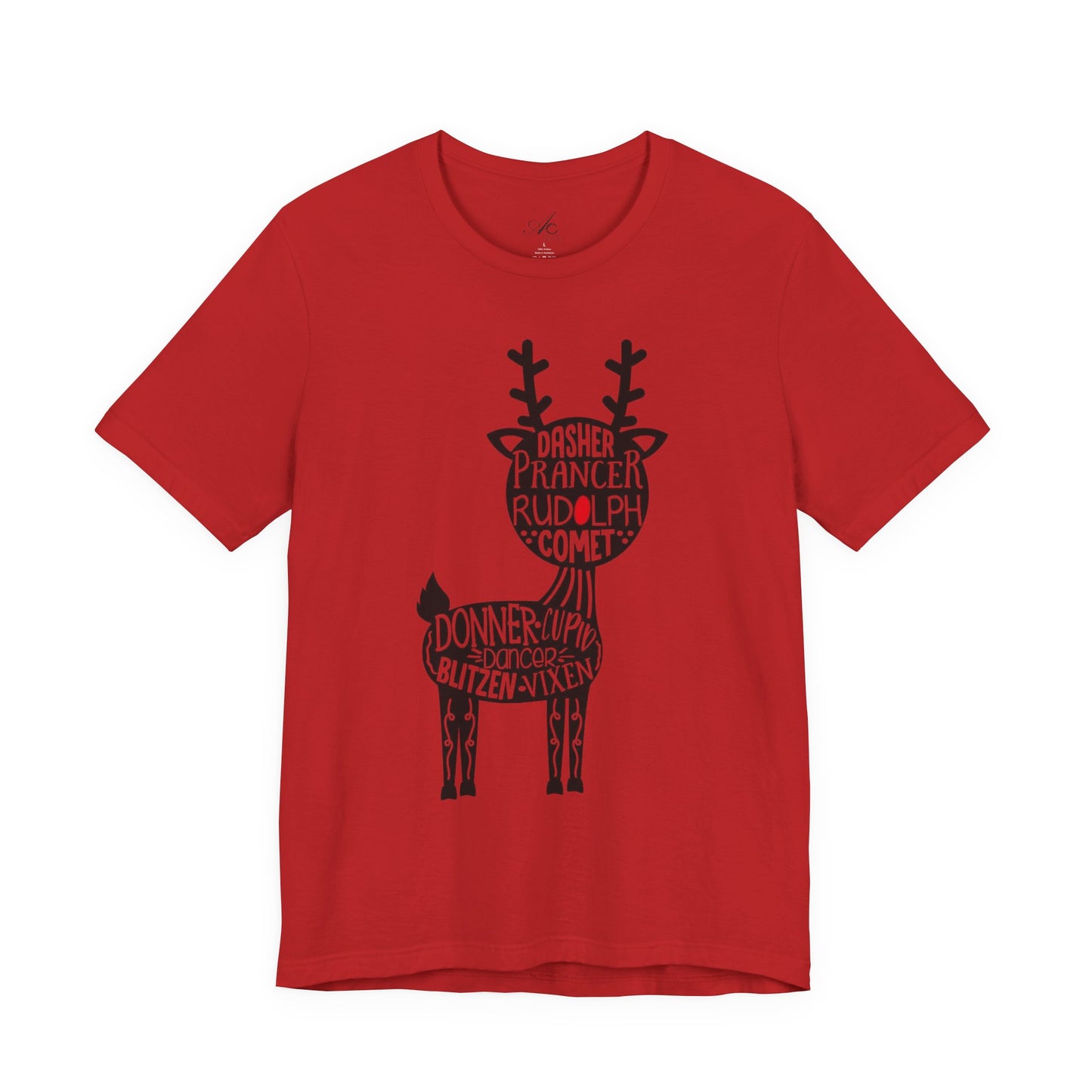 Christmas Reindeer Graphic Tee - Unisex Jersey Short Sleeve Shirt