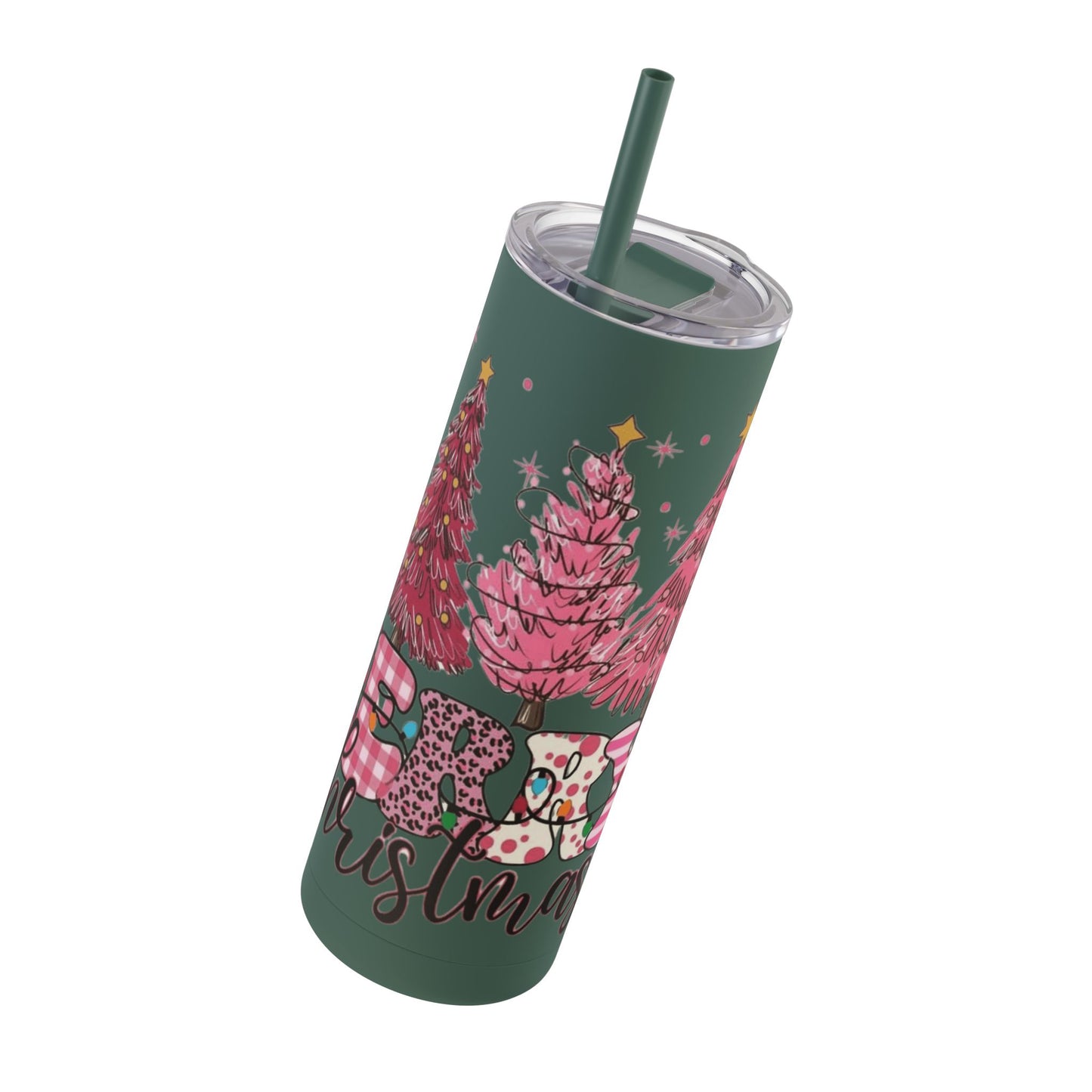 Christmas Tree Tumbler - 20oz Skinny Matte Drinkware Christmas gift mug