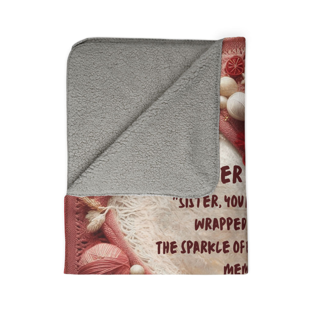 Christmas Sister Fleece Sherpa Blanket —"To My Sister... I Love You" Holiday Throw