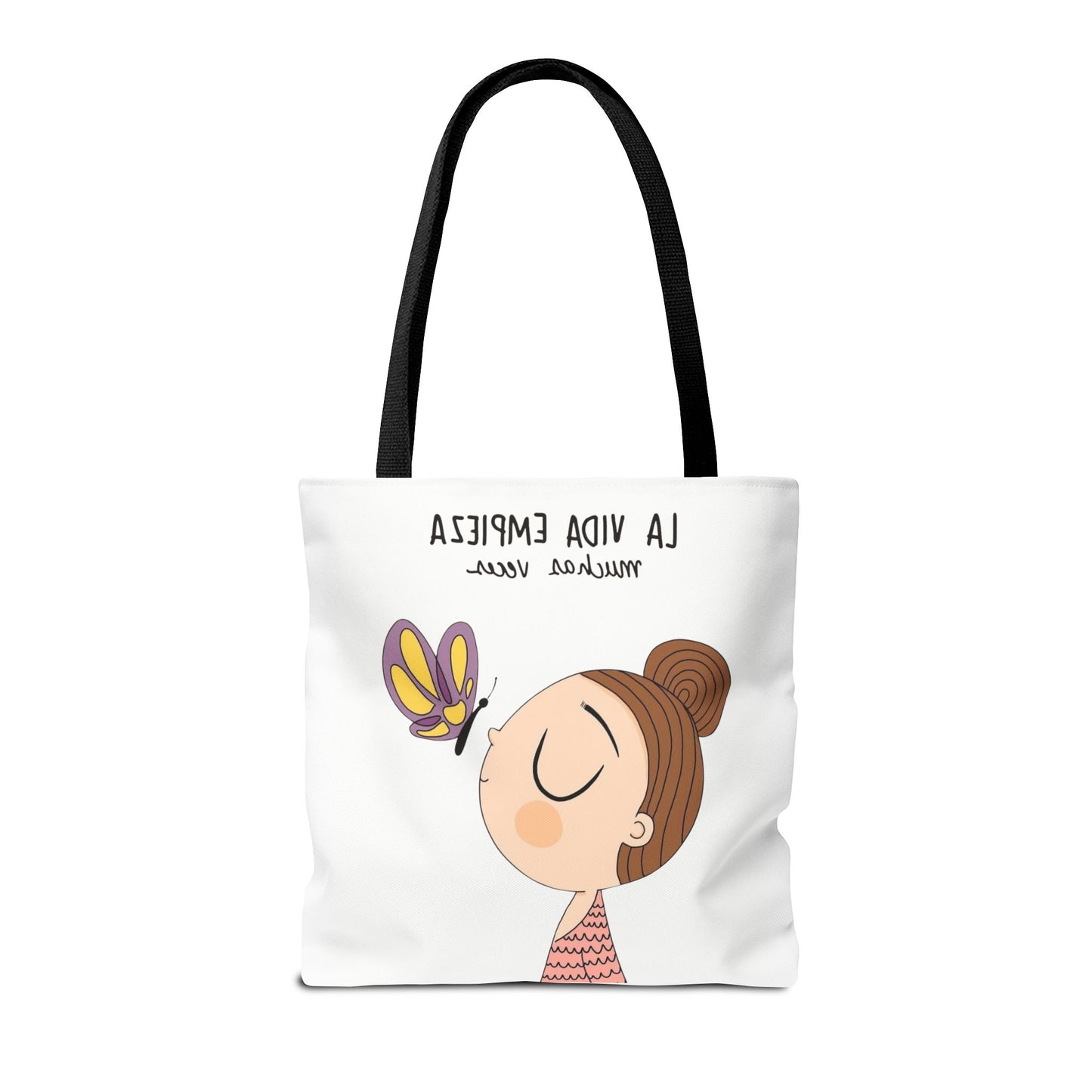 Lleva inspiración contigo a donde vayas, Eco-Friendly Carryall, Motivational Gift, Cute Reusable Shopper, Butterfly Design, Brighten Your Day