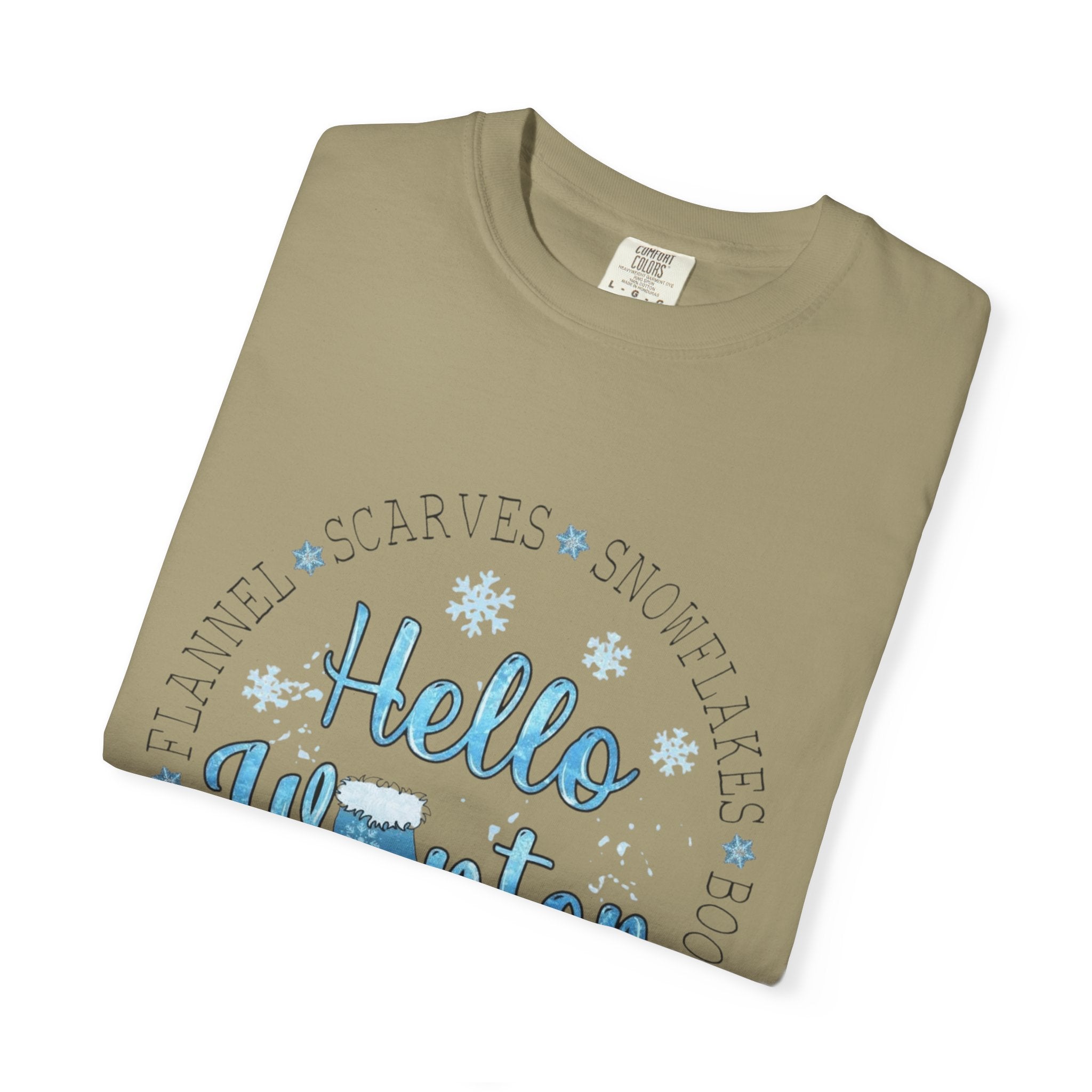 Hello Winter T‑Shirt  Cozy Snowflake Holiday Tee Christmas T-Shirts and Sweatshirts Collection