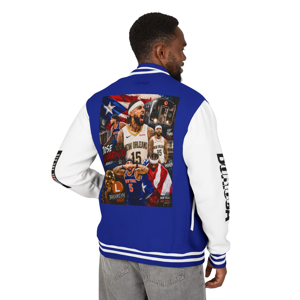 Basketball-Inspired Letterman Jacket — Men's Retro Varsity Sports Jacket Jose AlvarTribute Varsity Jacket