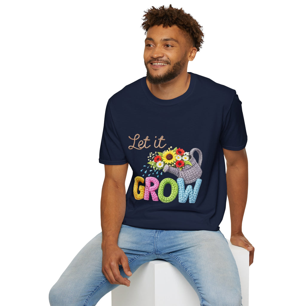 Let It Grow T-Shirt — Floral Watering Can Garden Tee