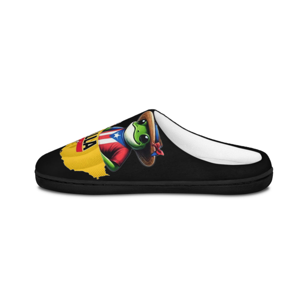 Medalla Puerto Rico Map Slippers — Men's Indoor Cozy House Shoes