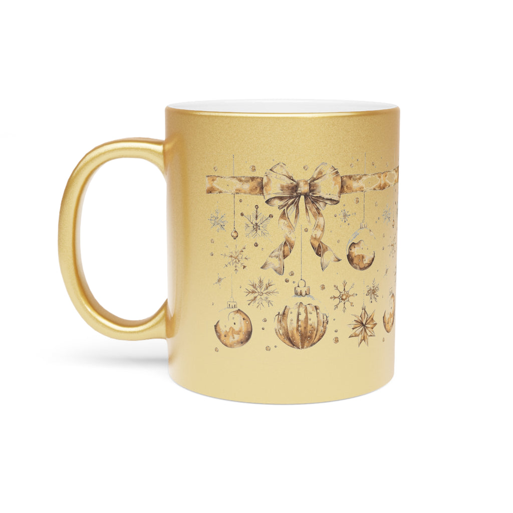 Elegant Holiday Metallic Mug for Coffee LovChristmas Mugs | Holiday Coffee Cups with Festive Quotes & Designsers