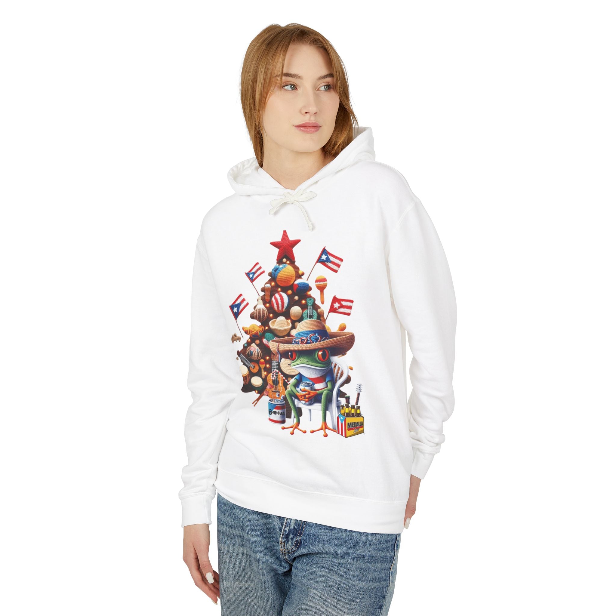 Puerto Rico Navidades Holiday Fiesta Hoodie — Puerto Rican Christmas Tree Graphic Sweatshirt