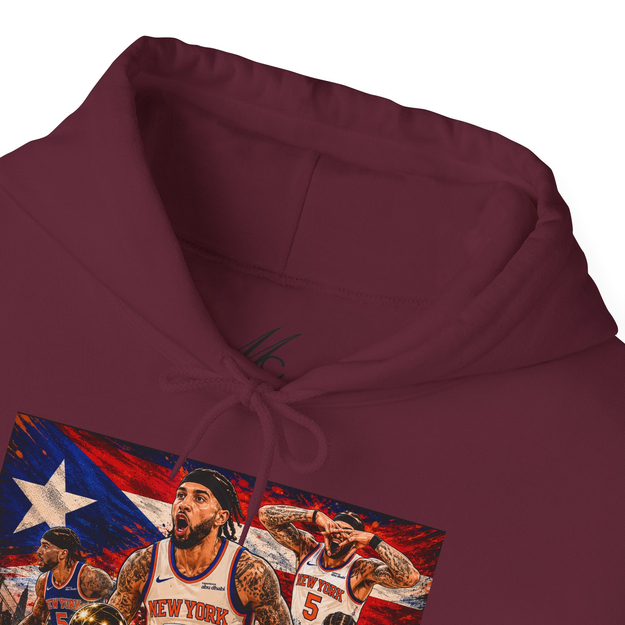 NY-K Retro Player Collage Hoodie — Basketball Fan Sweatshirt