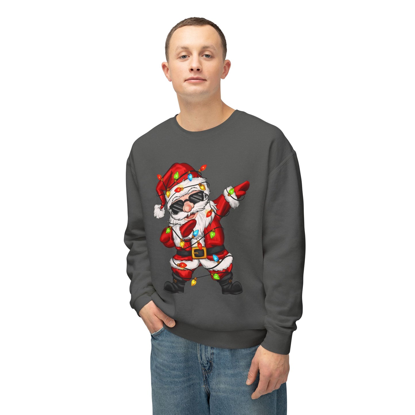 Funny Christmas tee Dabbing Santa Crewneck Sweatshirt  Funny Christmas Holiday Pullover