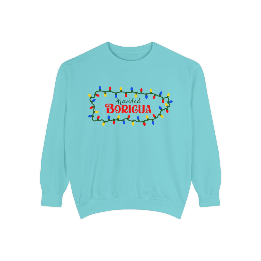 Navidad Boricua Sweatshirt — Puerto Rican Holiday Sweater with Christmas Lights