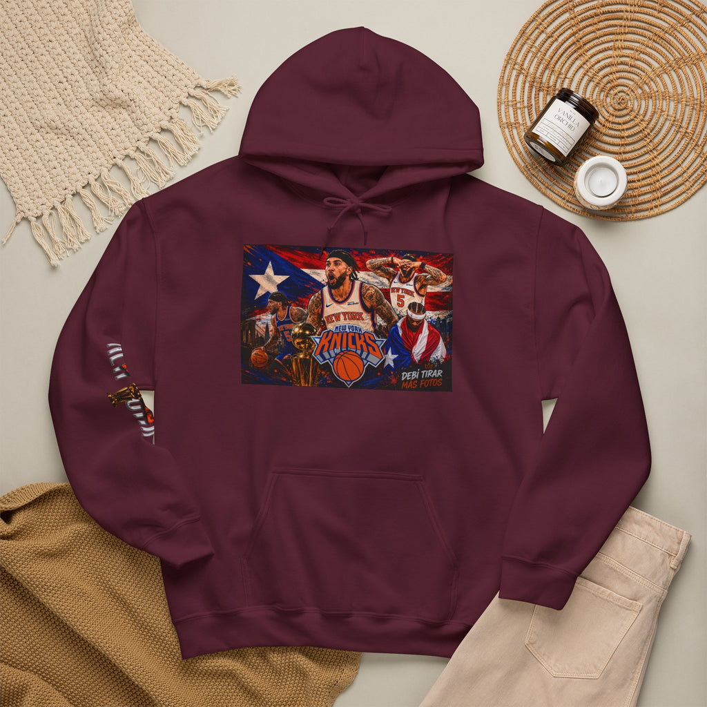 NY-K Retro Player Collage Hoodie — Basketball Fan Sweatshirt