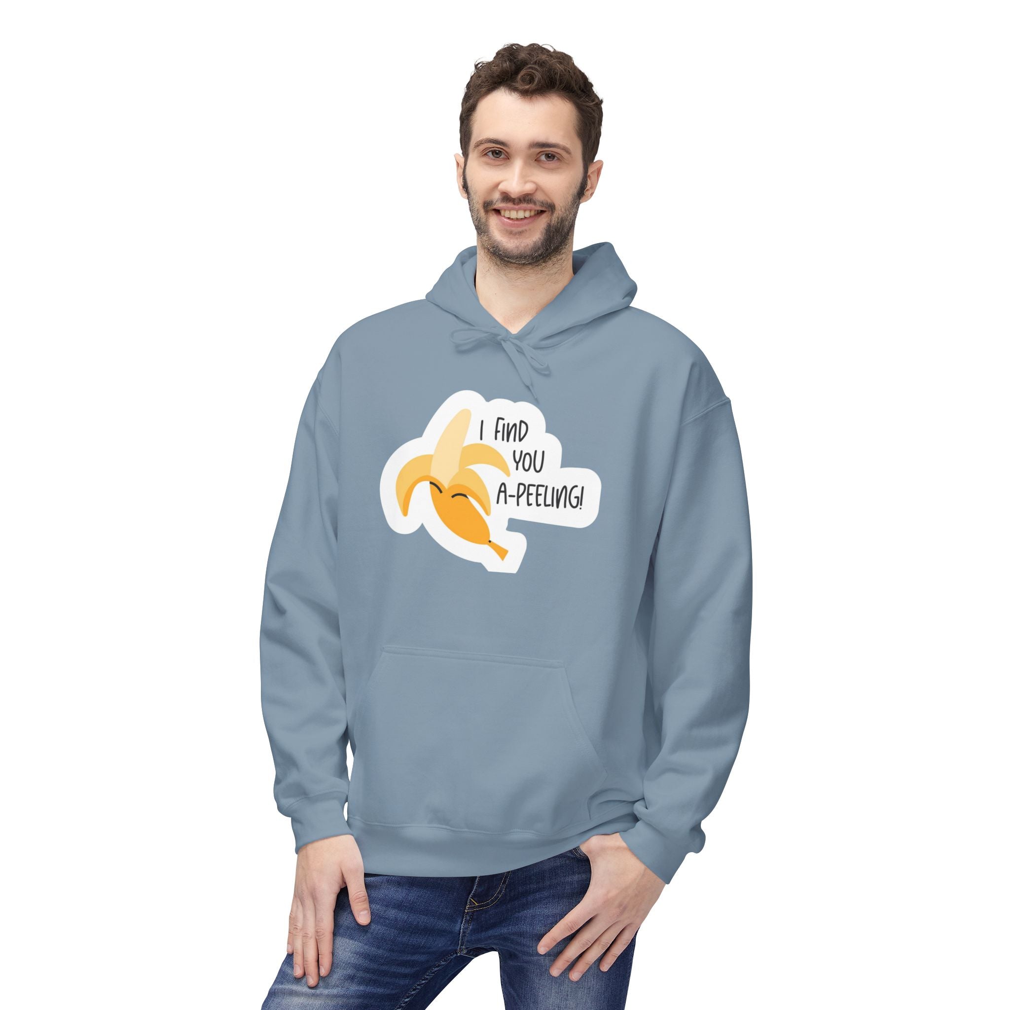 Peeling Banana Hoodie  "I Found You (Peeling)" Cute Fruit Pun Pullover