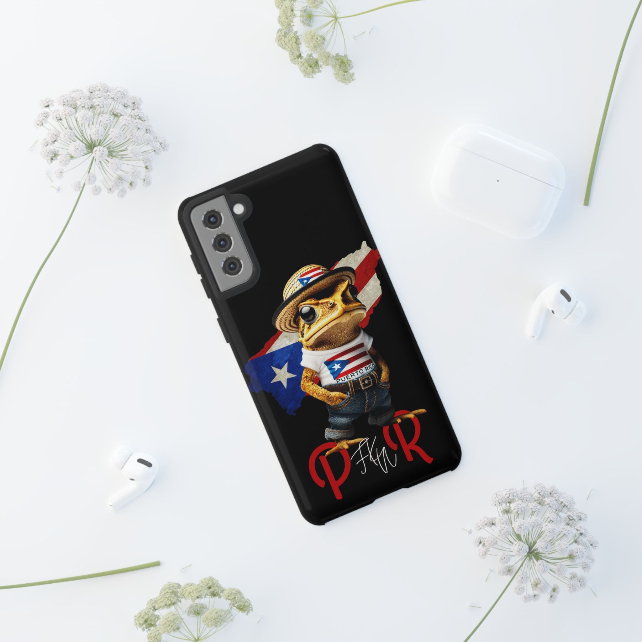 Puerto Rican Frog Tough Phone Case  Puerto Rico Flag Patriotic Protective Case
