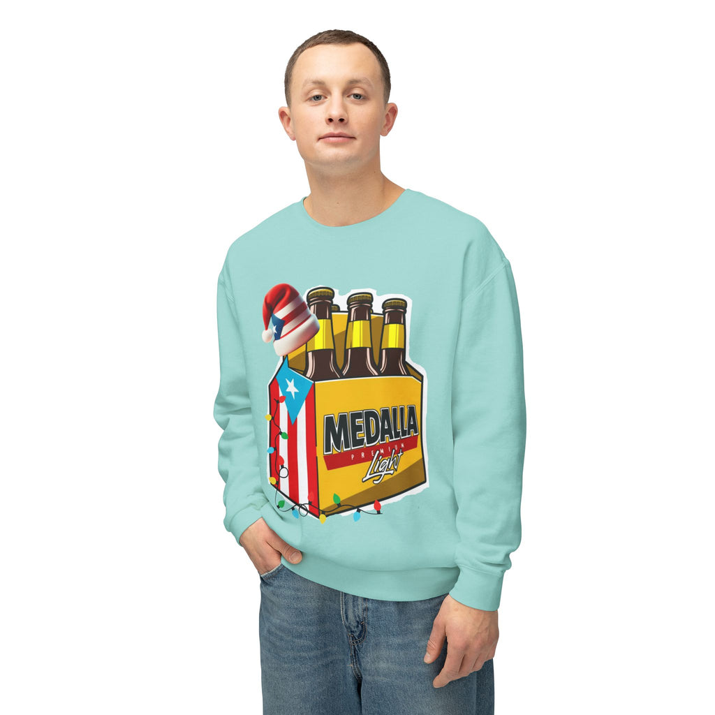 Medalla Light Puerto Rican Holiday Sweatshirt  Navidad Boricua Crewneck Puerto Rico Navidade