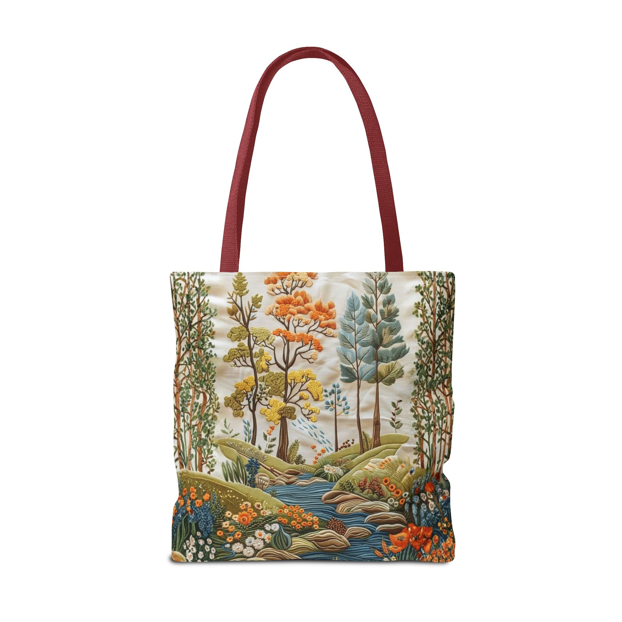 Scenic Meadow Tote Crochet-Decorated Tote Bags