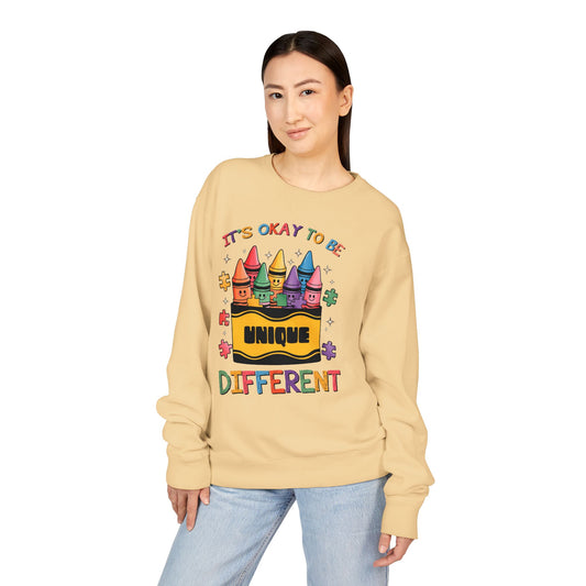 Autism Awareness & Pride Collection Unique & Different Crewneck Sweatshirt - Unisex ComfortWash®