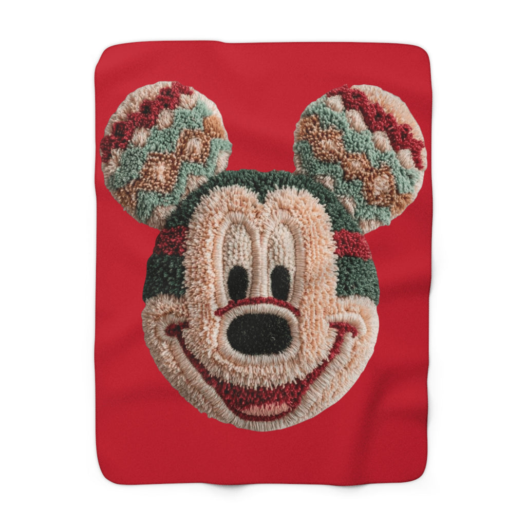 Magical Christmas Cartoon Blanket Holiday Sherpa Blanket  Festive Mickey Knit Plush Fleece