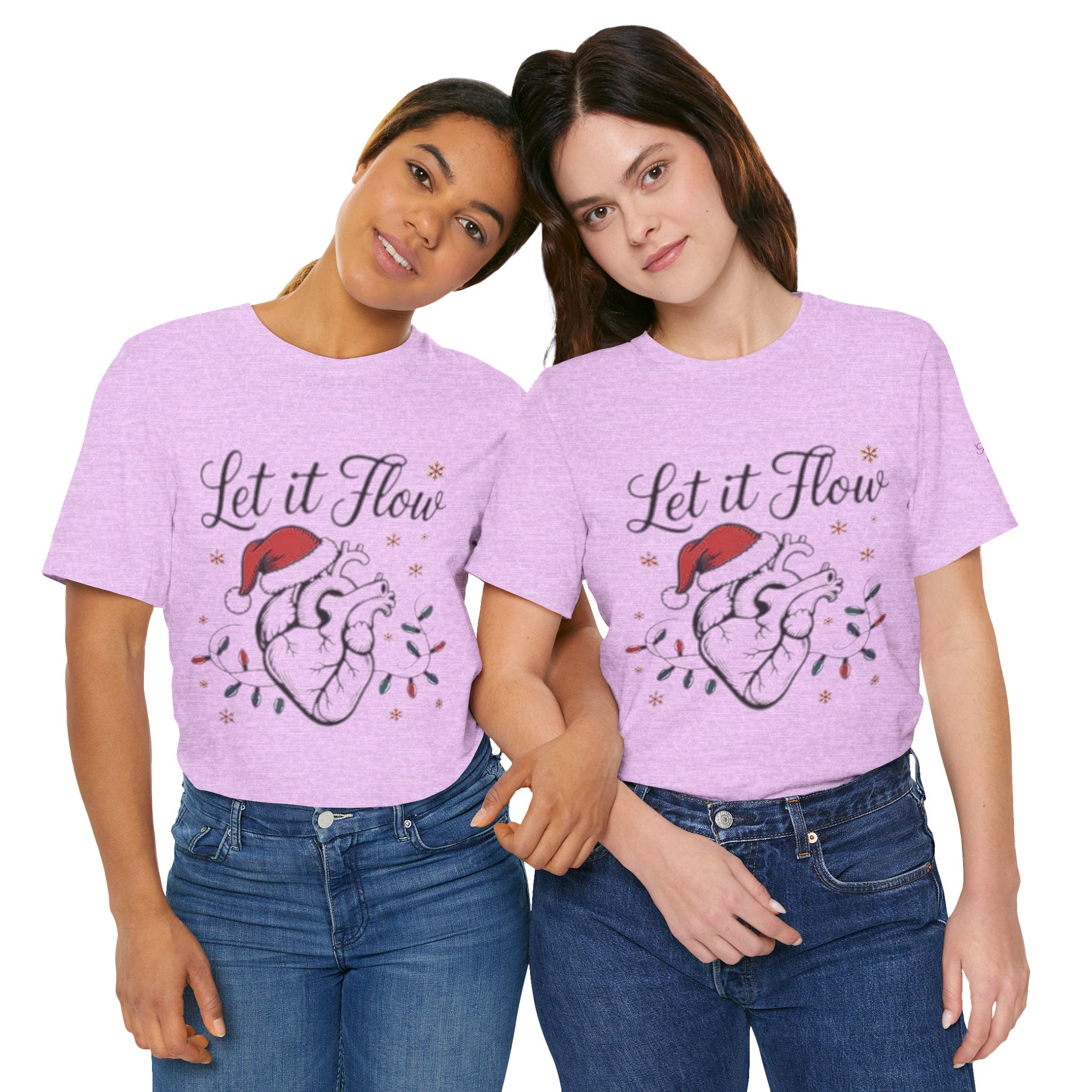 Let It Flow Heart Tee  Christmas Anatomical Heart Shirt