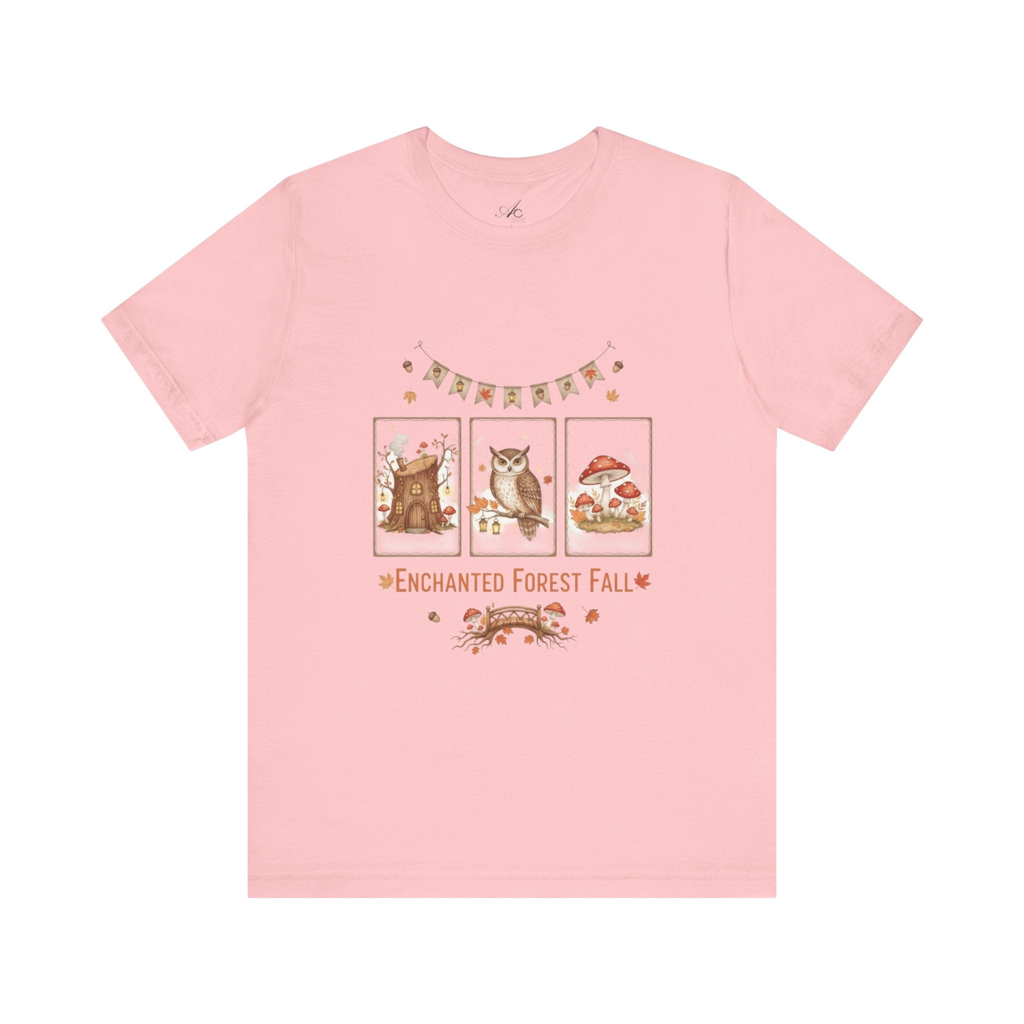 Enchanted Forest Fall Tee, Cute Owl Shirt, Autumn Graphic Tee, Nature Lover Gift, Cozy Fall Apparel, Wildlife T-Shirt, Unisex Fall Top