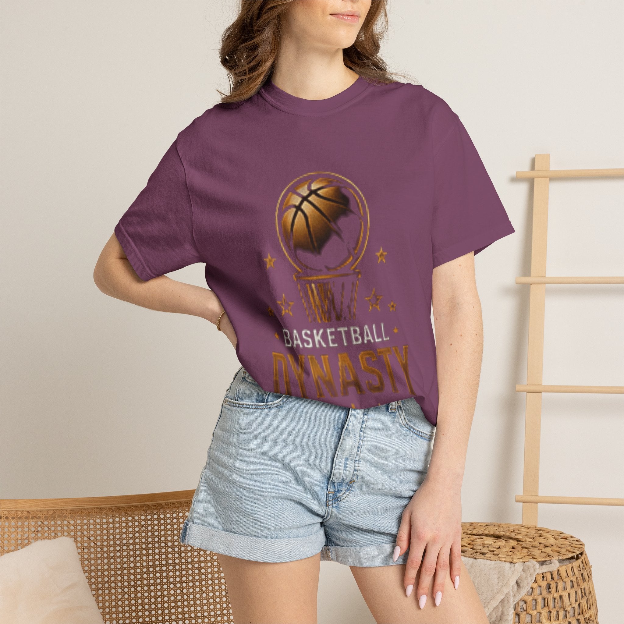 Basketball Dynasty T-Shirt — Vintage Gold Hoop Graphic