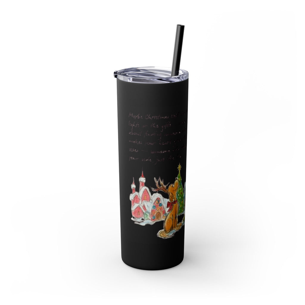 Grinch Christmas Skinny Tumbler with Straw — Dr. Seuss Holiday Quote Design, 20oz Christmas Mugs Collection