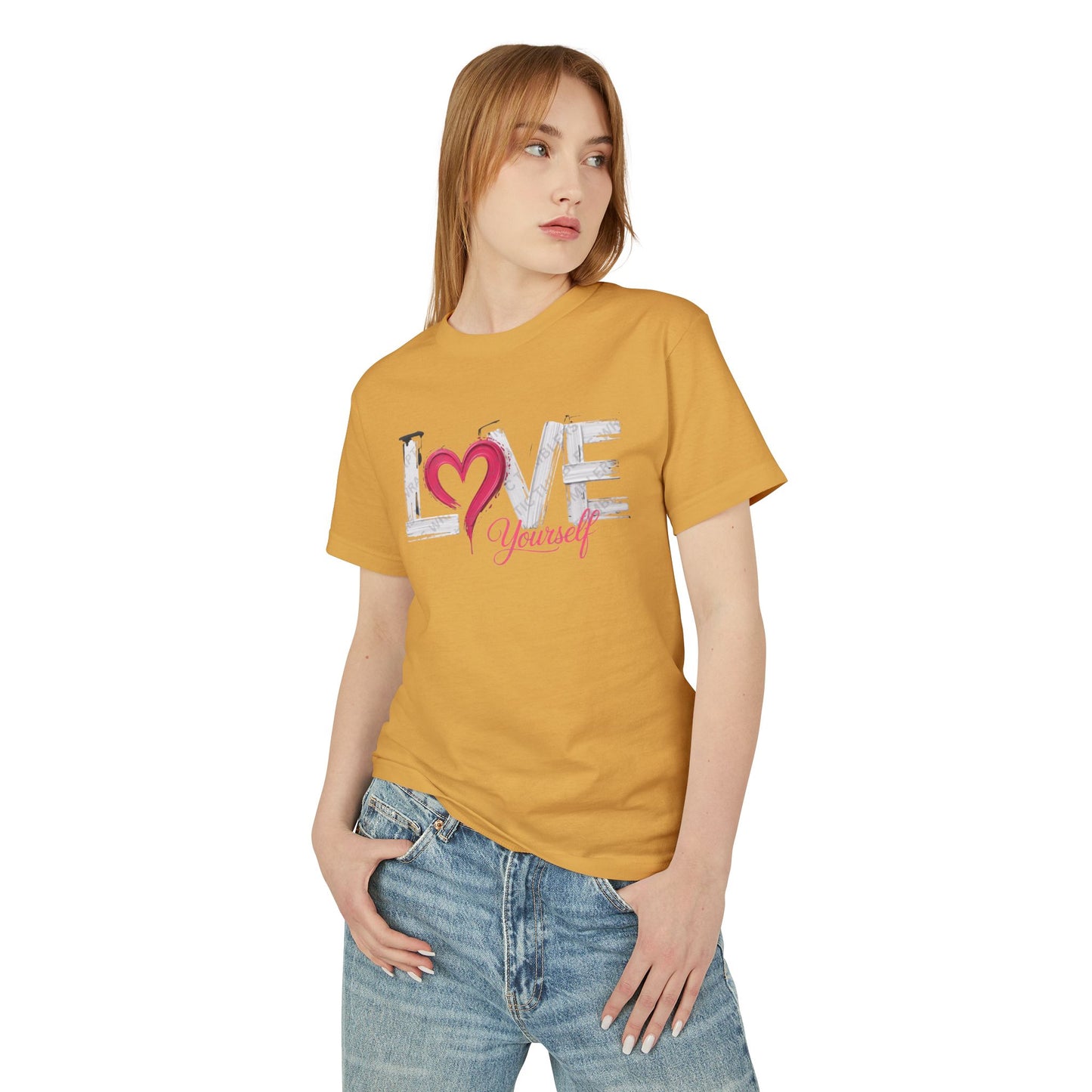 Love Yourself Graphic Tee  Heart Typography Self-Love Shirt